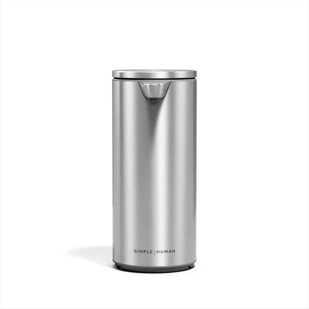 simplehuman Liquid Sensor Pump, 9 oz Automatic Soap Dispenser for Kitchen and Bathroom, Touchless Motion Sensor, Variable Dispense, Rechargeable, No-Drip Spout, High-Grade Brushed Stainless Steel