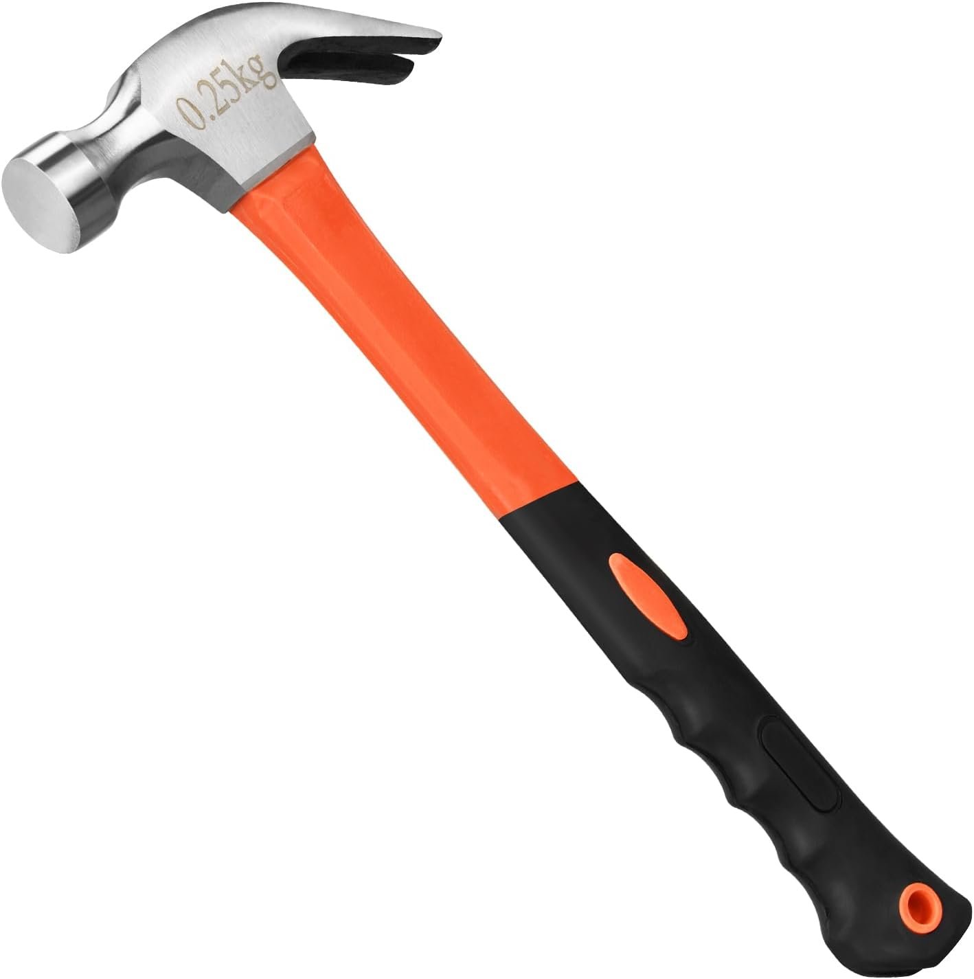 8/16/24oz Straight Rip Fiberglass General Purpose Claw Hammer | with Smooth Face & Non-slip Grip