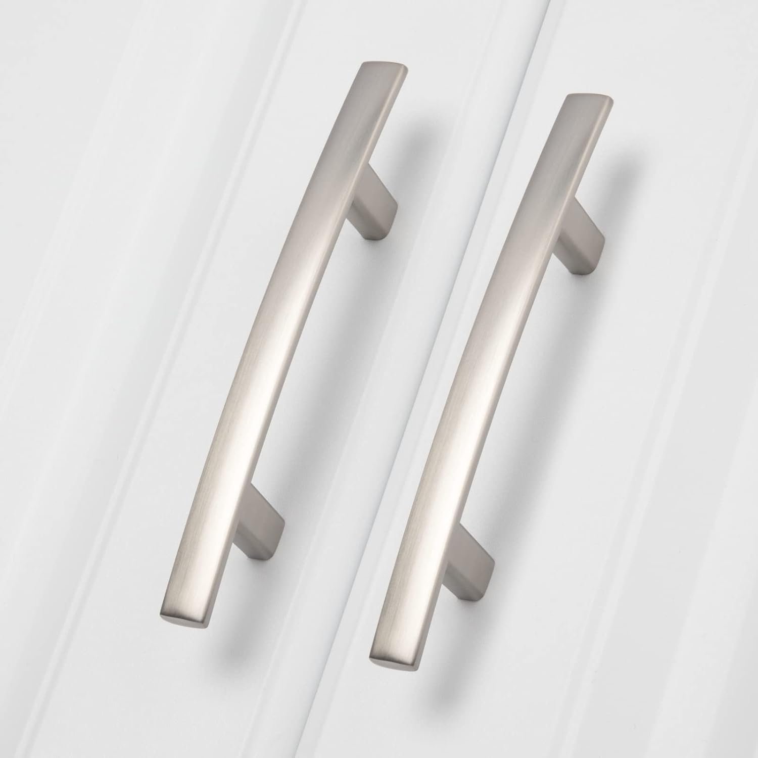 homdiy 20 Pack Solid Zinc Alloy Cabinet Handles, 3 Inch Hole Center Cabinet Pulls, Brushed Nickel Arch Drawer Pulls Modern Hardware for Kitchen Bathroom Cupboard | Rustproof & Durable, Bar Modern Design, Easy Installation, Smooth Edges, Screws Included, Ideal for Kitchen, Bathroom