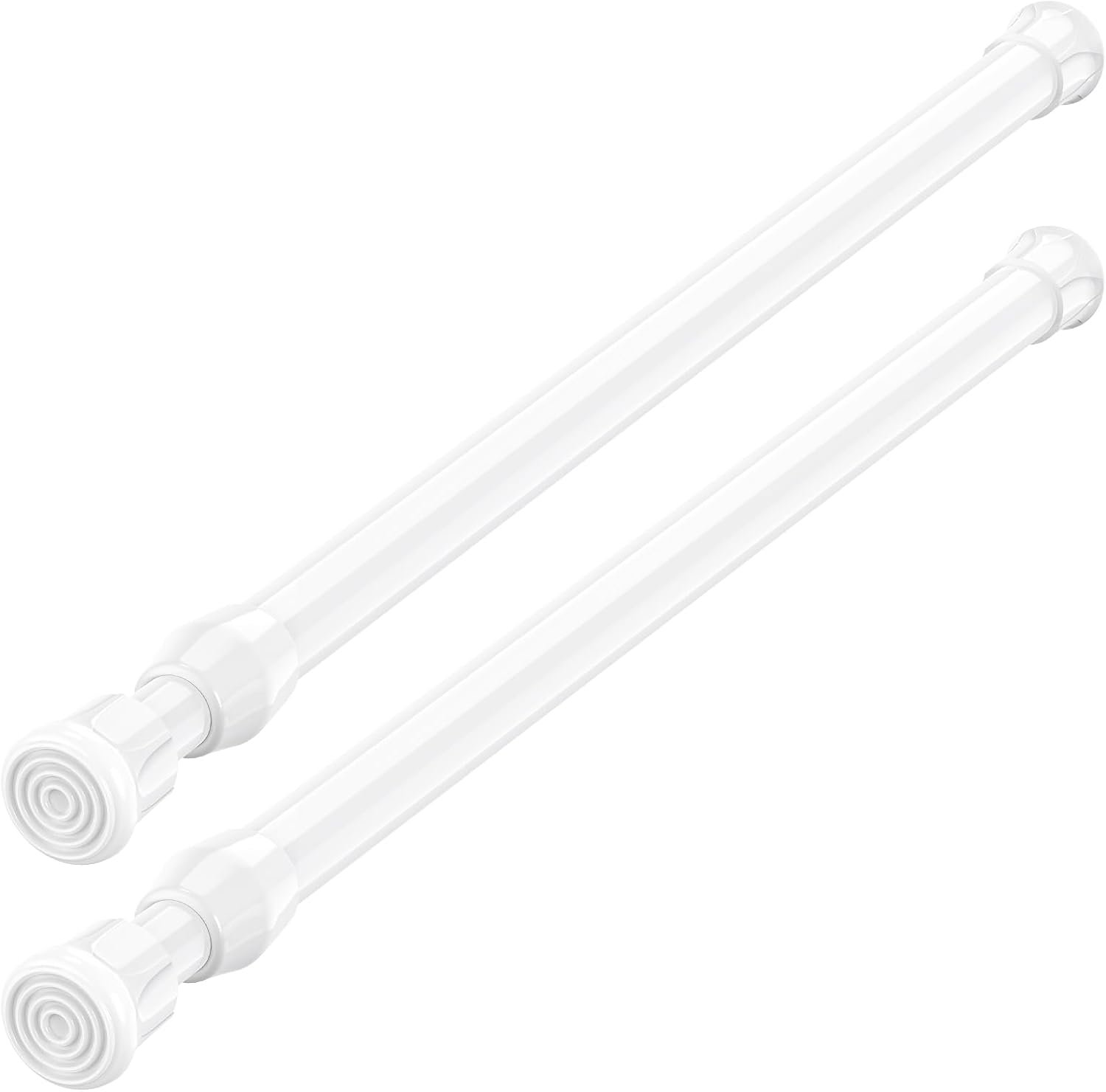 Spring Tension Curtain Rods Short Tension Rod (White,17″ to 28″-2Pc) | Adjustable, No Drilling, Expandable Spring Loaded, Suitable for Doors and Windows