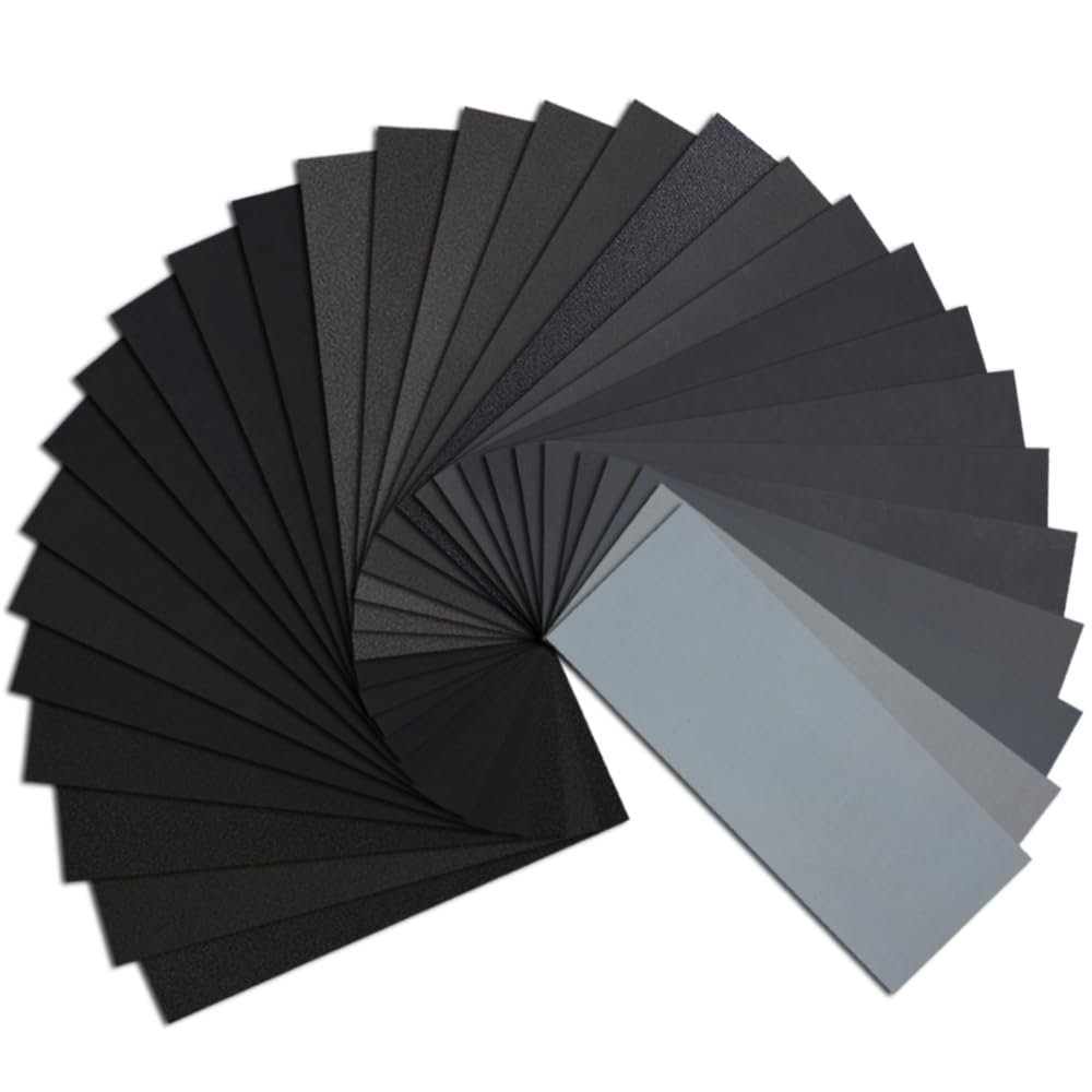 45PCS Sandpaper,Atosun Premium Wet Dry Waterproof Sand Paper, 120 to 5000 Assorted Grit Sanding Paper for Wood Furniture Finishing, Metal Sanding and Automotive Polishing, 9 x 3.6 Inches.(Atosun)
