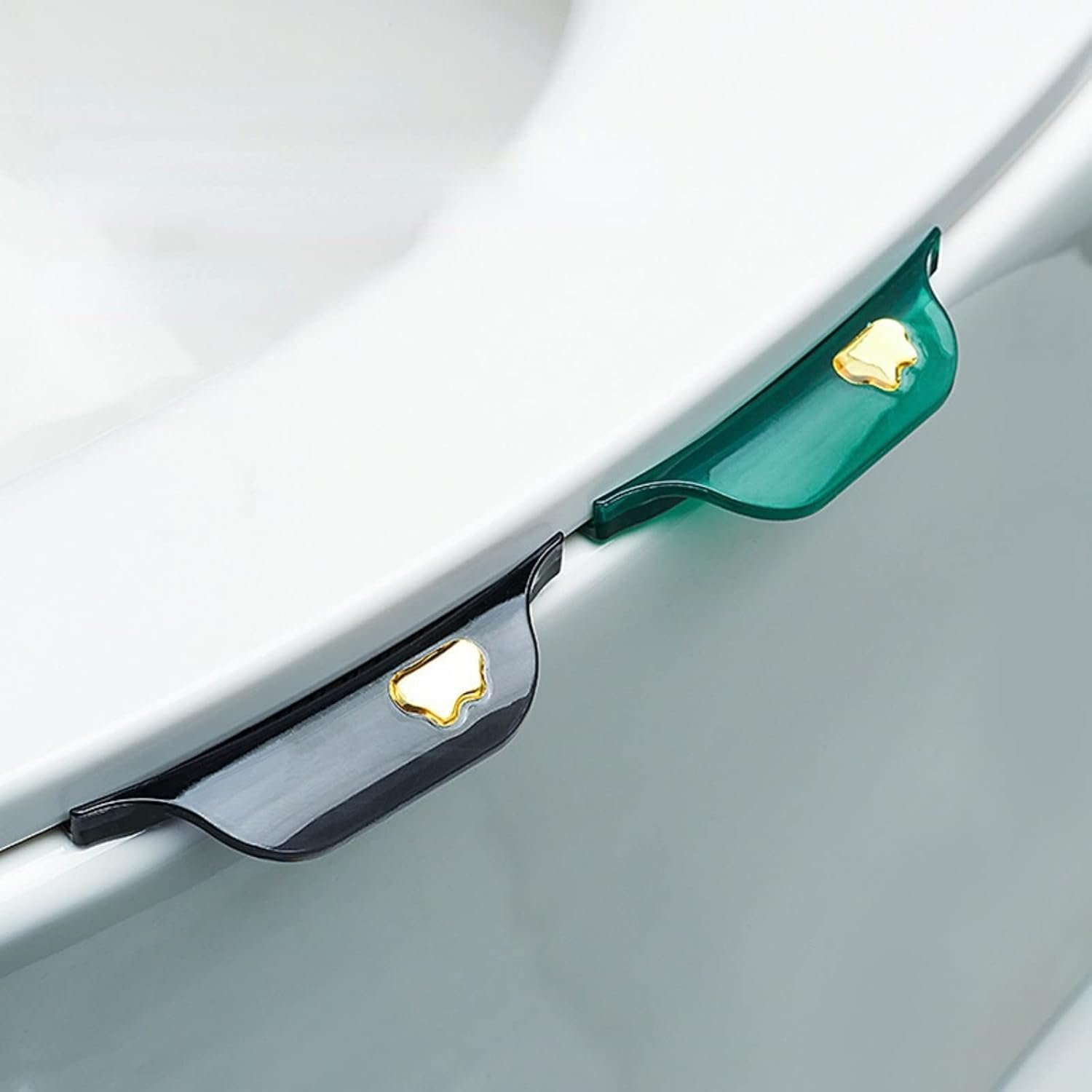 Toilet seat lifter, 2PCS can avoid touching the toilet lid lifting handle, fashionable and practical toilet seat lifter bathroom accessories（green)