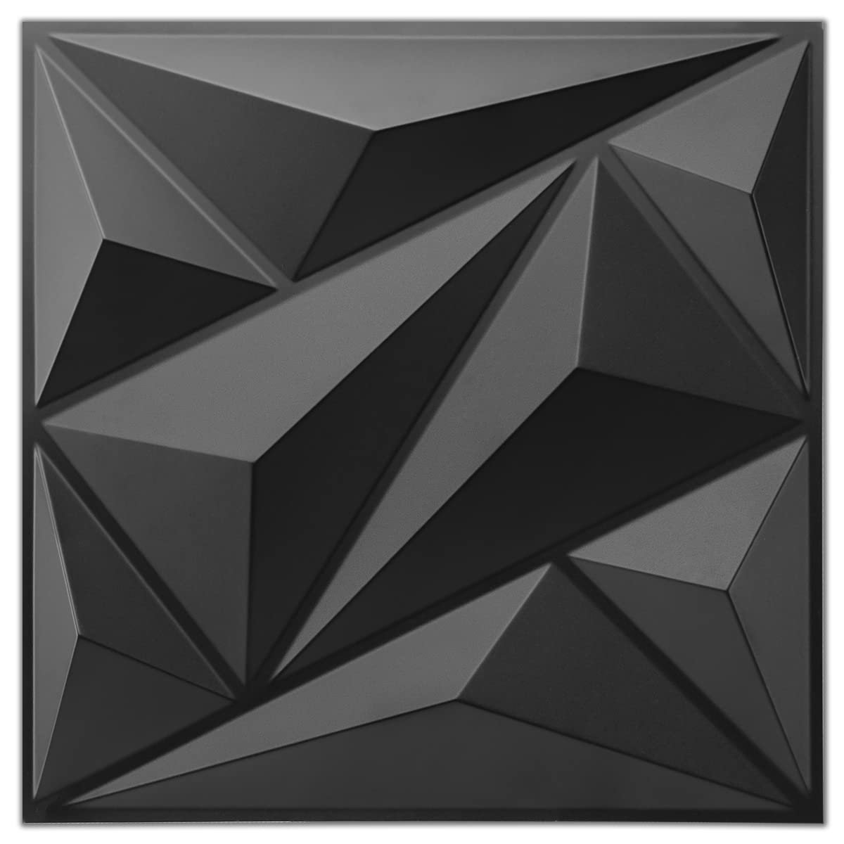 33 Pack 3D Wall Panels Diamond, Black, 12”x12” | PVC Accent Wall Panels for Interior Wall Decor, Living Room, Lobby Bedroom Hotel Office, Cover 32.Sq.Ft