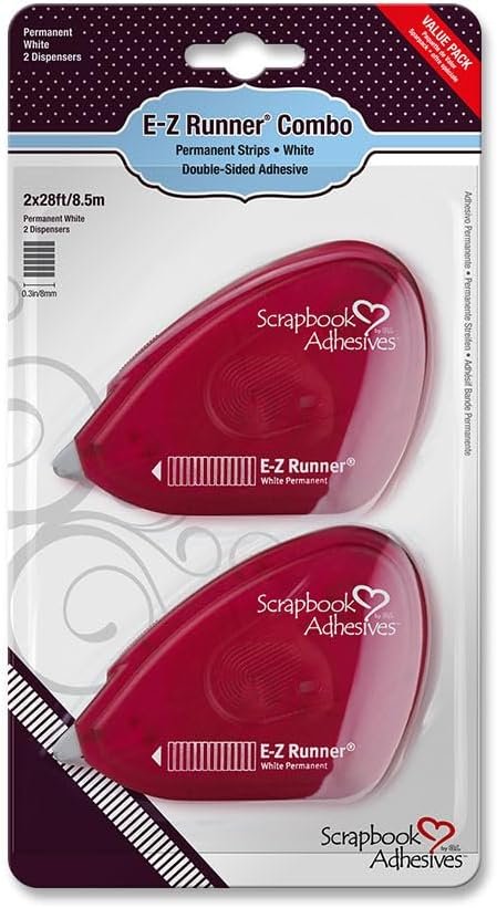 Scrapbook Adhesives by 3L 1646 3L Scrapbook Adhesives E-Z Runner Permanent Adhesive Dispenser, 28 Feet, 2-Pack