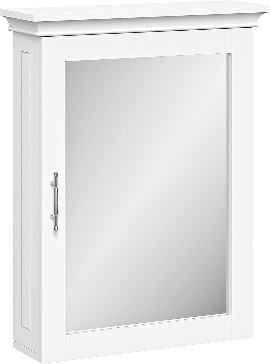 RiverRidge Somerset Bathroom Wall Mount Medicine Cabinet with Mirror, White | Bath Storage Cabinet with Adjustable Interior Shelf and Soft Close Hinges, Two-Tone Handles and Coved Top Detailing