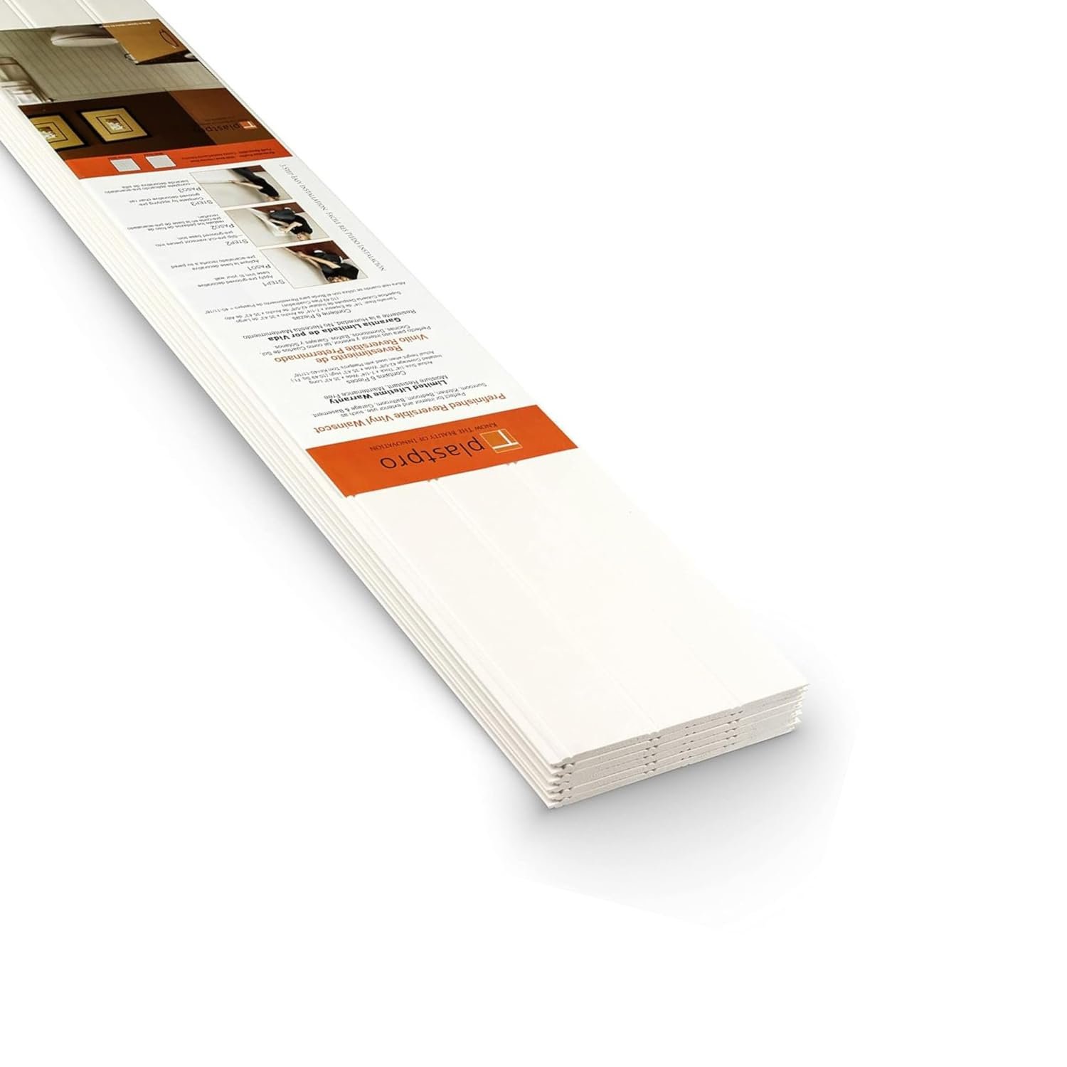 PVC Wall Panels 8 Ft, Reversible Beadboard & Shiplap Wainscoting, 7-Pc Kit | Waterproof PVC wall panels, reversible beadboard & shiplap wainscoting for bath & kitchen. Easy interlock install, 7-piece.