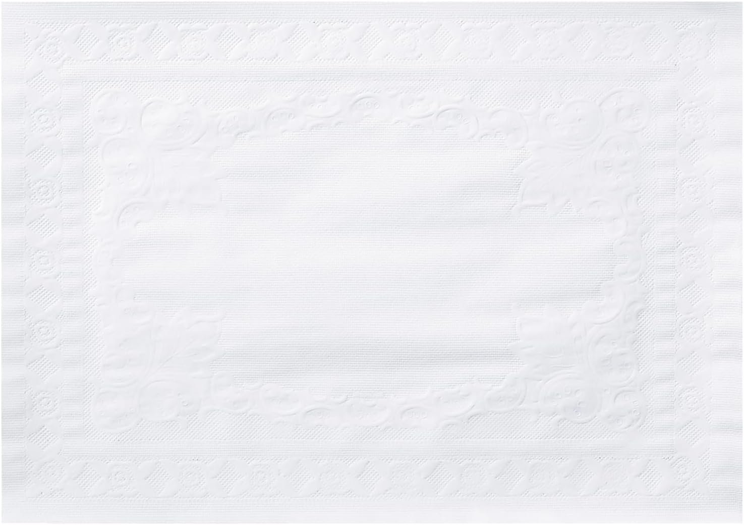 Hoffmaster 601SE1014 14″ Length x 10″ Width, White Classic Embossed Straight Edge Placemat (Case of 1,000), 10″ x 14″