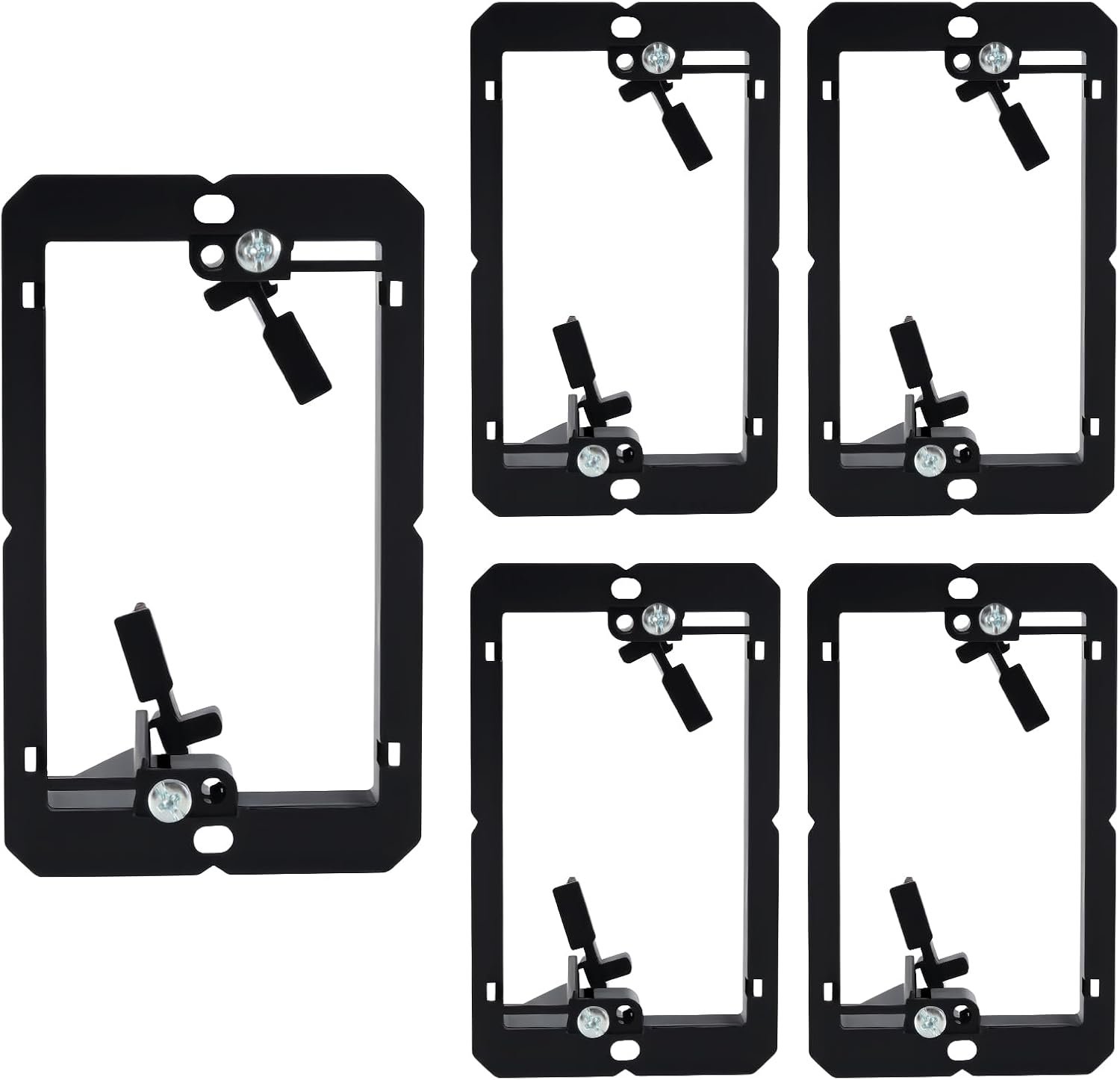 5 PCS Low Voltage Mounting Bracket, Black, Low Voltage Box | Ideal for Single Gang Wall Plate, HDMI, Telephone Wires, Network Cables, Coaxial and Speaker Cables