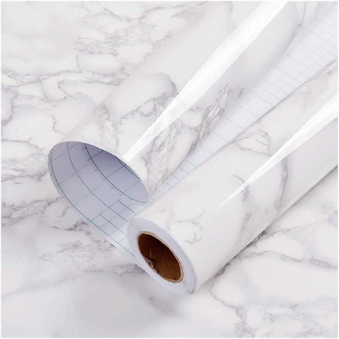 Marble Contact Paper White Peel and Stick Wallpaper for Kitchen Countertop | 17.71″ x 196.8″ Thick Gray Granite PVC Roll for Cabinet Furniture Renovated Easy to Remove Without Leaving Glue Upgrade