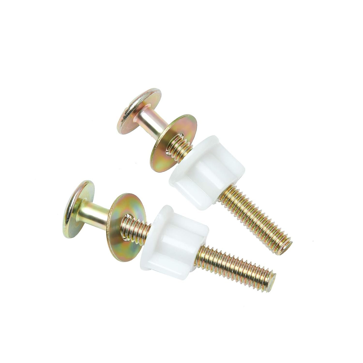 2Pcs Toilet Seat Screws, Steel Toilet Seat Hinge Bolts and Nuts, Heavy Duty Toilet Seat Fastener with Plastic Nuts and Metal Washers, Toilet Hardware Replacement for Top Mount Toilet Seat Hinges, 1