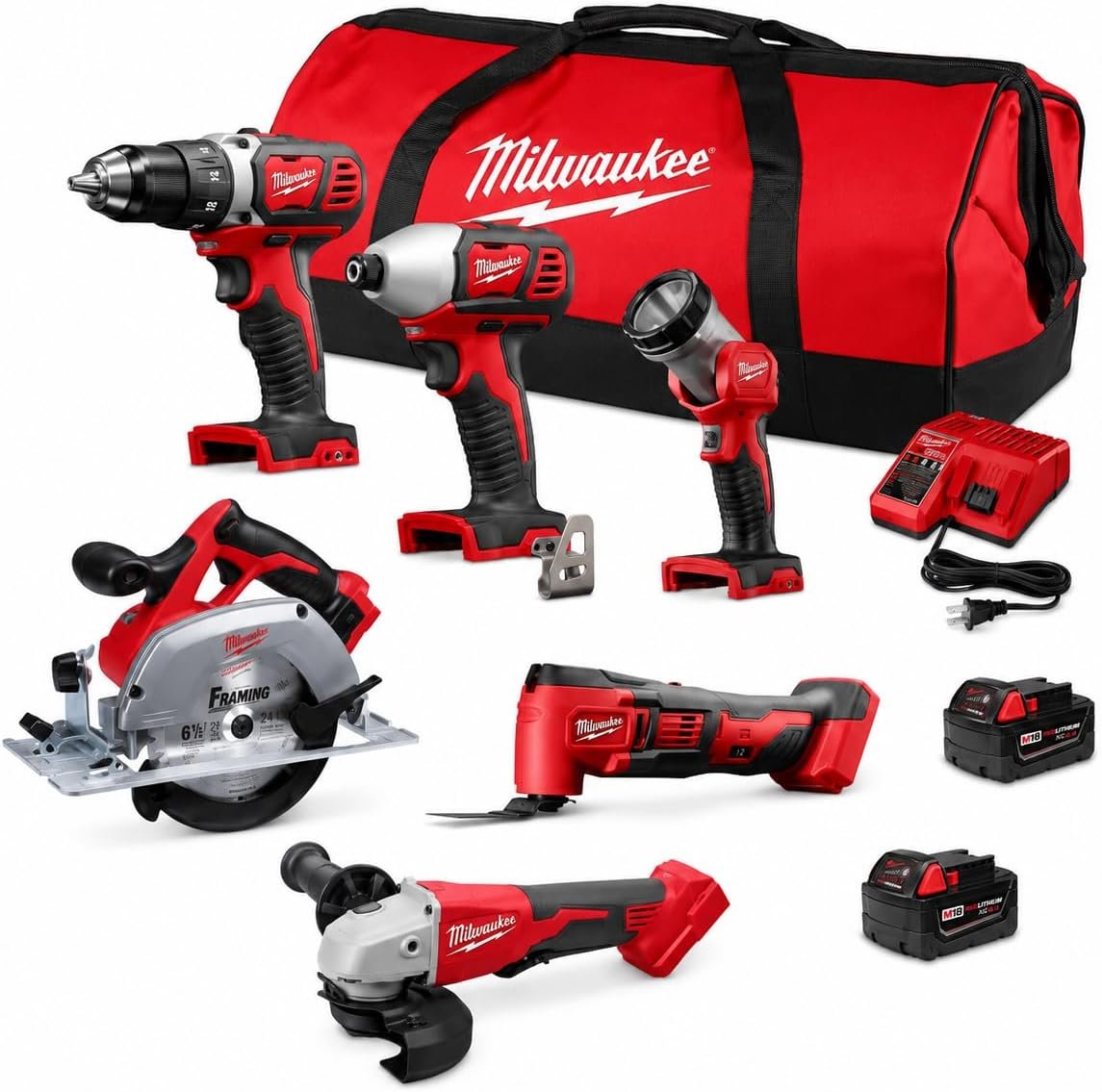 Milwaukee M18 Cordless LITHIUM-ION 6-Tool Combo Kit (2696-26)