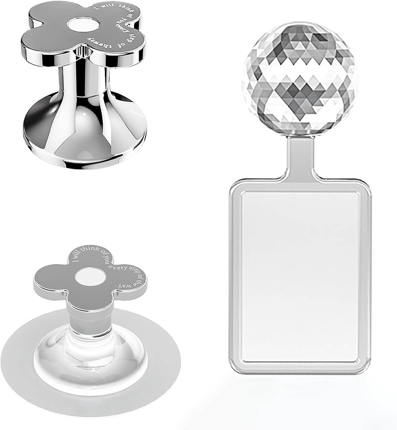 Toilet Flush Button for Women with Long Nails,Lid Lifter,Home Push Button Helper,Toilet Seat Lifter (3PCS-Small Flower Set)
