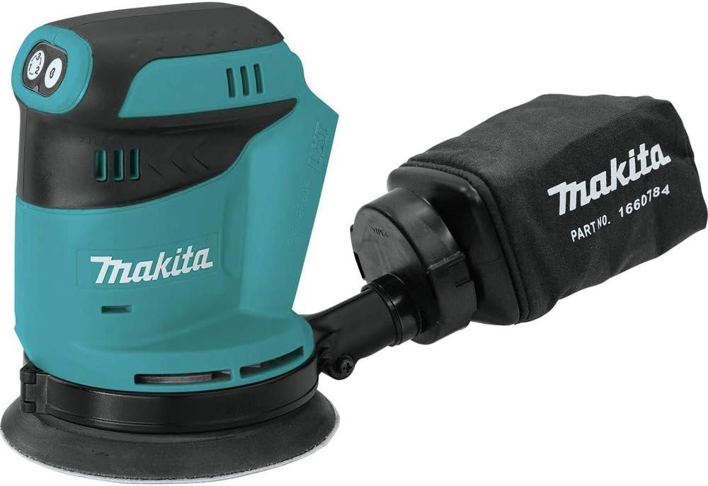 Makita XOB01Z 18V LXT® Lithium-Ion Cordless 5″ Random Orbit Sander, Tool Only | 18V Lithium-Ion Platform | 5-Inch Sanding Pad | Random Orbit Action | Battery Not Included | Compact Ergonomic Design