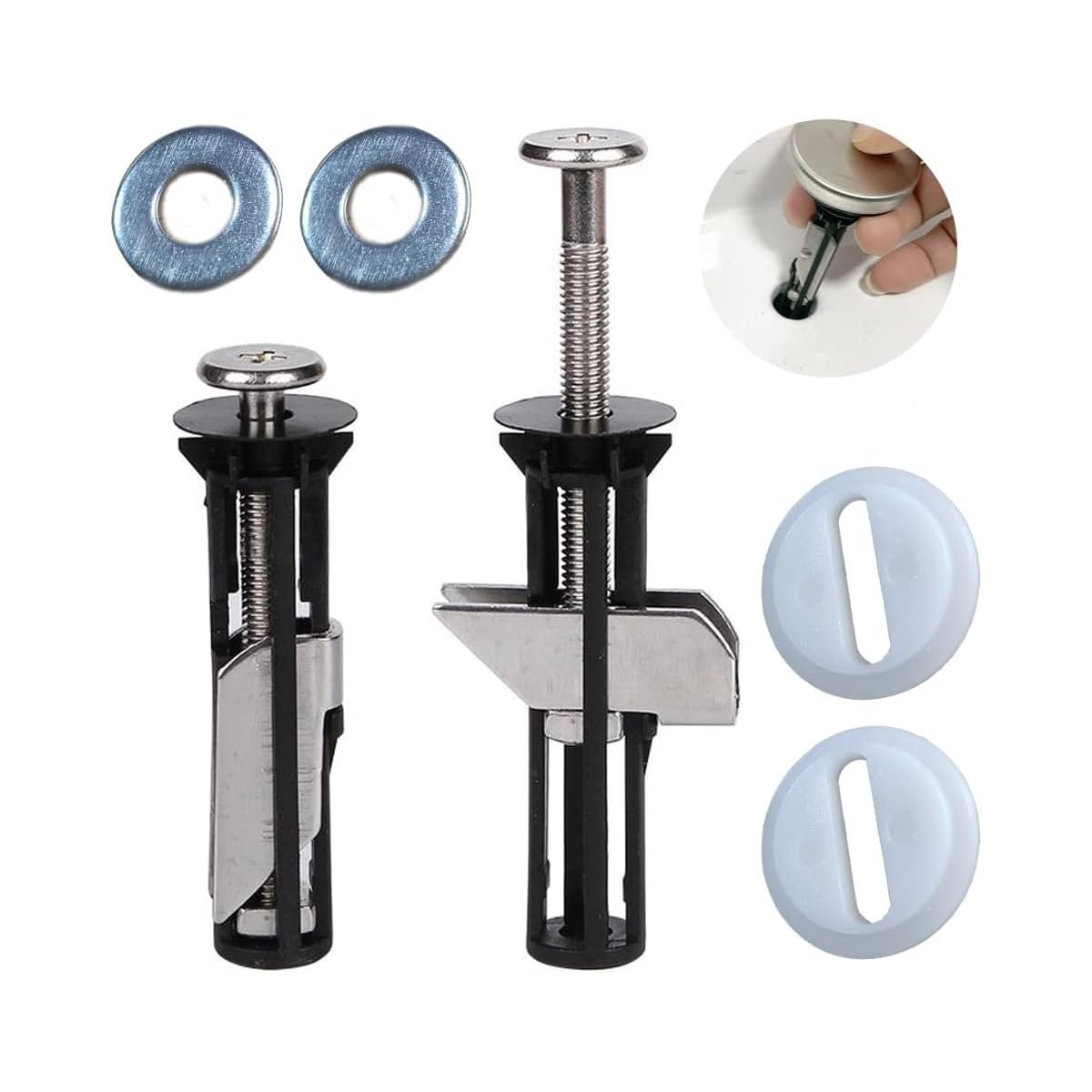 MUU Toilet Seat Bolt kit,Screws,Quick Release,Easy to Install- Toilet Seat Replacement Parts Kit,Toilet Cover Maintenance Accessories,Fixing Accessories (Screws-JS2) (2)