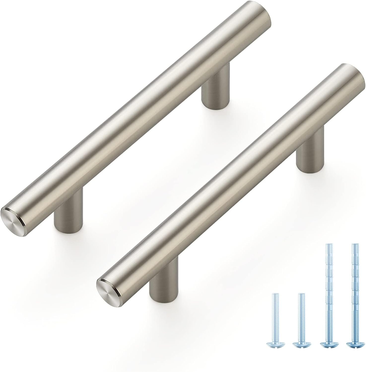 JOY DECOR Brushed Nickel Cabinet Pulls, Drawer Pulls, 3 Inch CC, 30 Pack | Stainless Steel Handles, Smooth Bar Grip, Kitchen Cabinet Update, For Cupboards, Drawers, Wardrobes, Furniture Projects