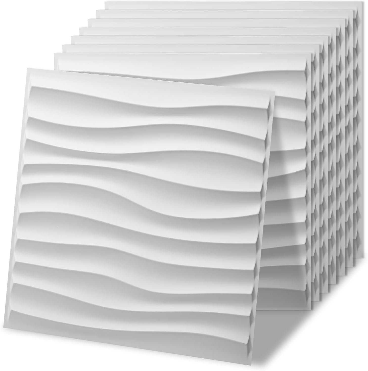 Art3d 20 Pack Decorative 3D Wall Panels, 19 Sq.Feet PVC Interior Wall Décor, 11.8″x11.8″, White