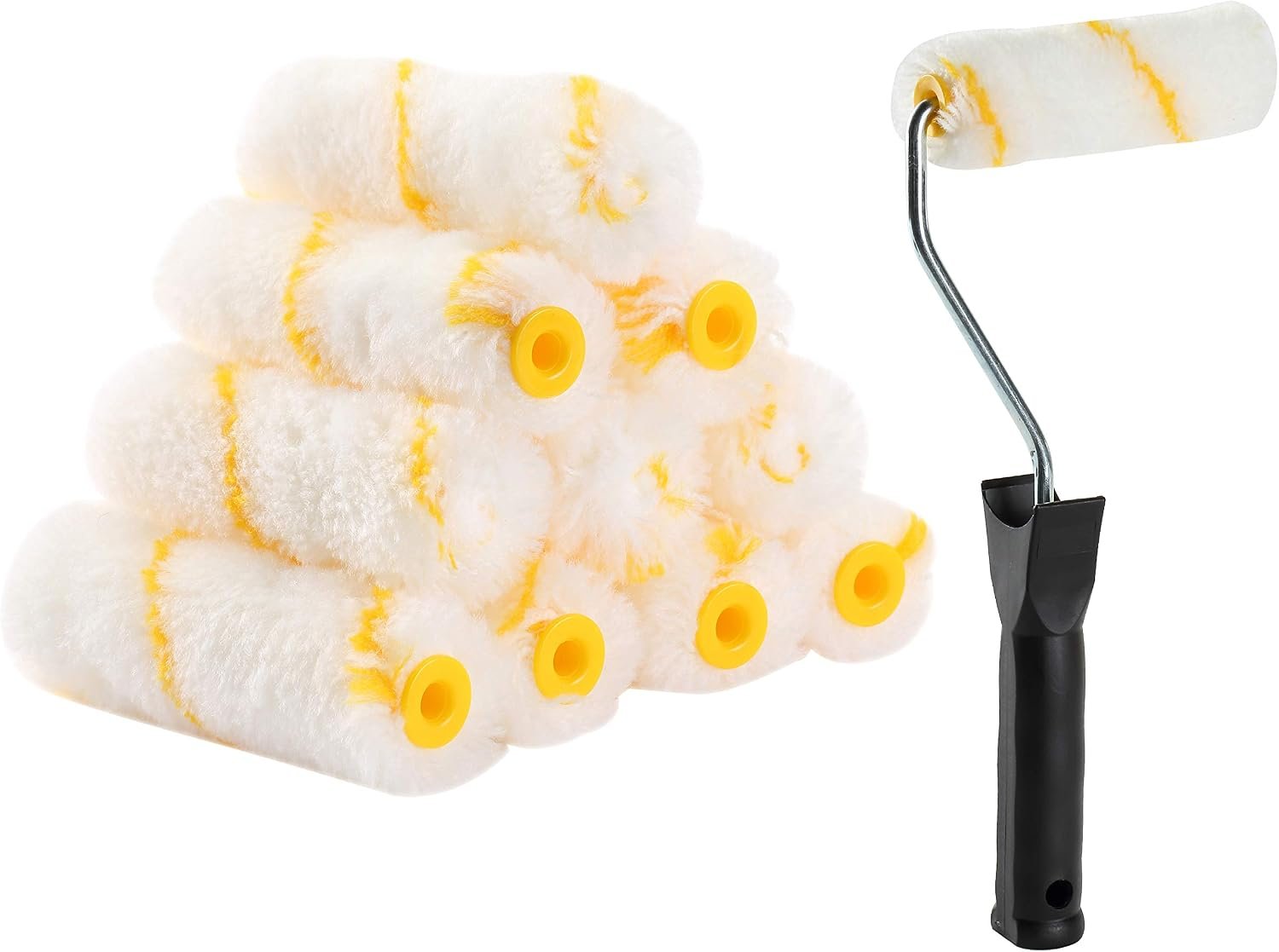 Bates- Paint Rollers, 4 inch Paint Roller with 10 Covers, Wall Painting Tool