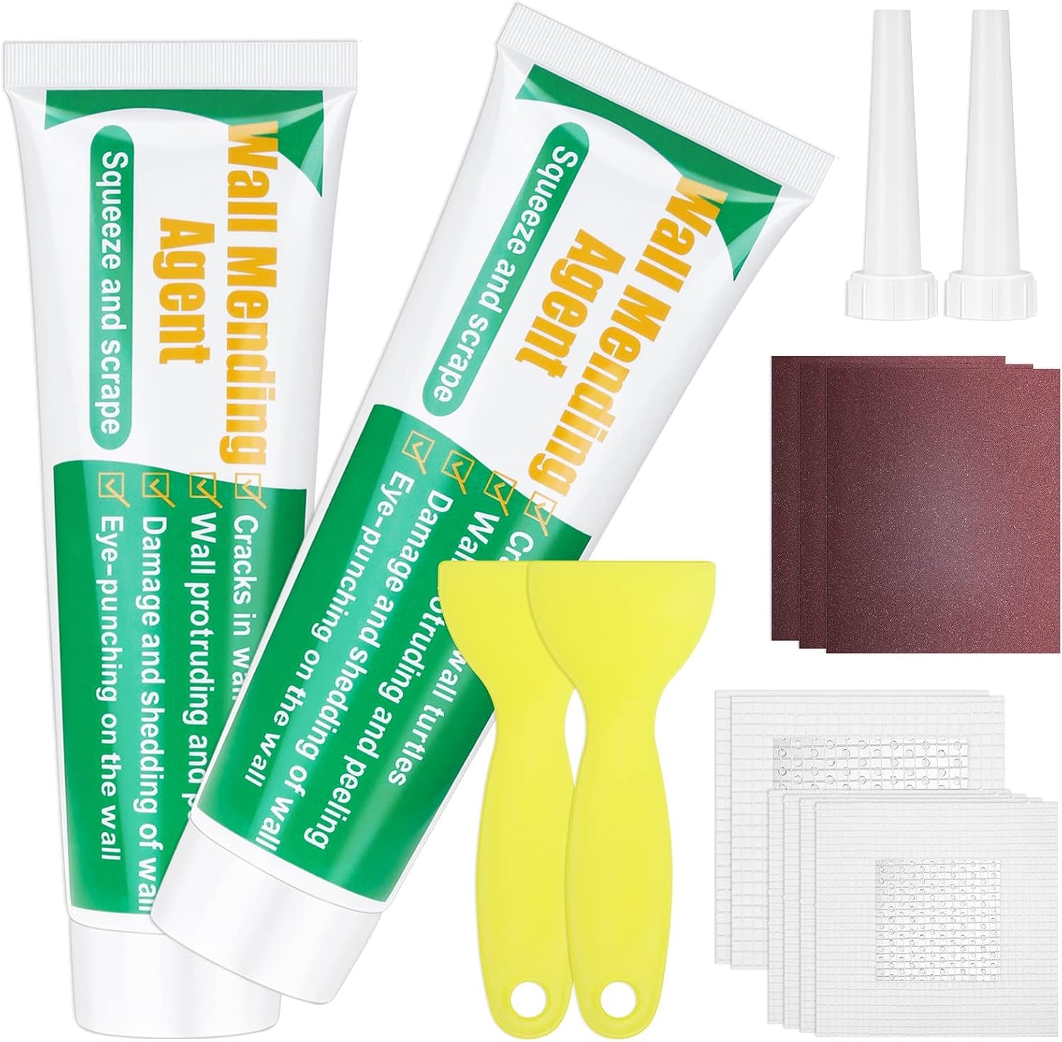 Drywall Repair Kit – Large Hole Patch, Wall Mending Agent with Scraper – Easy to Fill Holes for Home Wall, Plaster Dent Repair – 2 Pcs