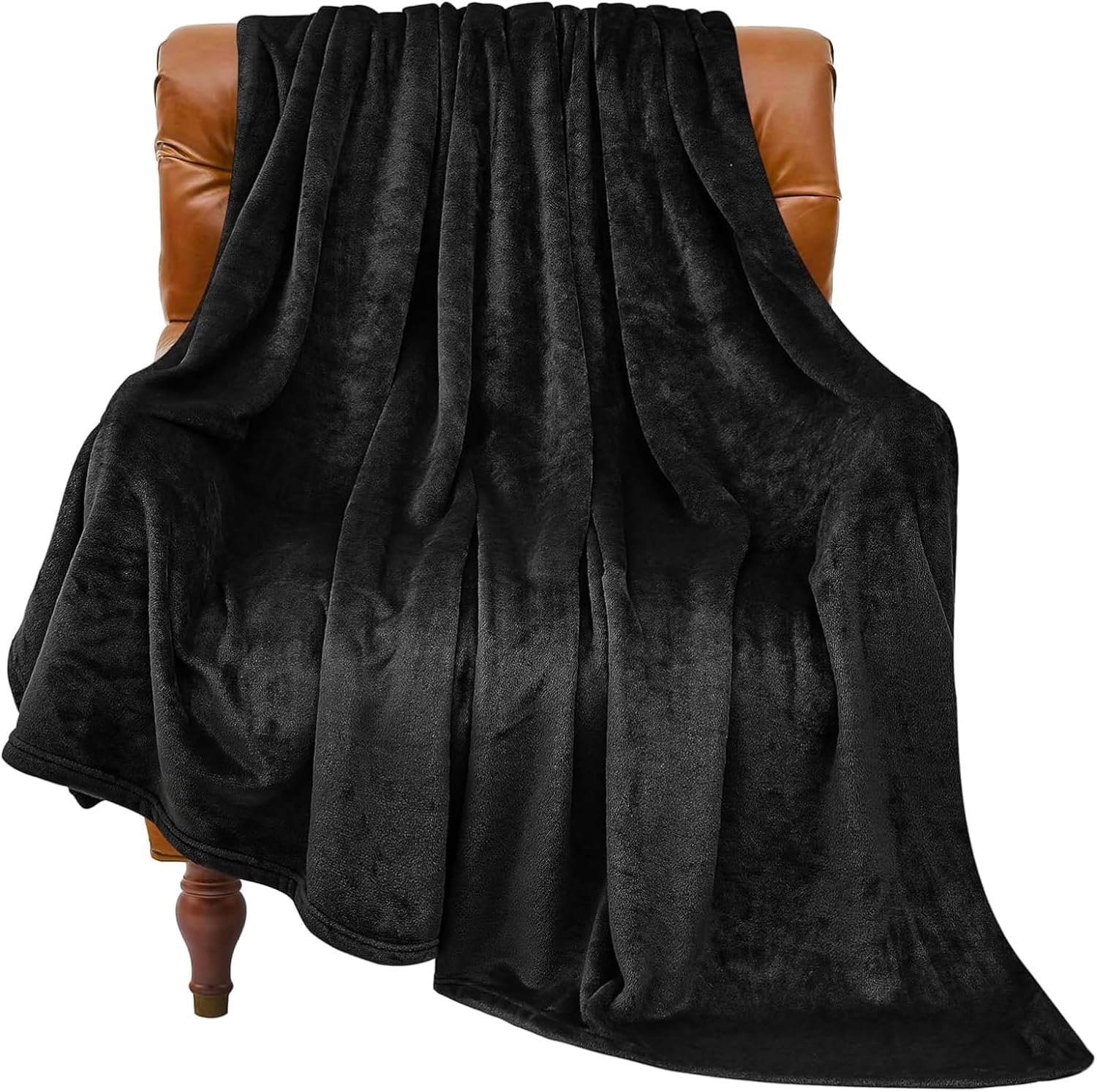 BEDELITE Fleece Blanket Soft Plush Throw for Couch Black 50″x60″ | Ultra Soft Fleece, Plush Microfiber, Lightweight Warmth, All Season Comfort, Fade Resistant, Machine Washable, Couch Sofa Bed