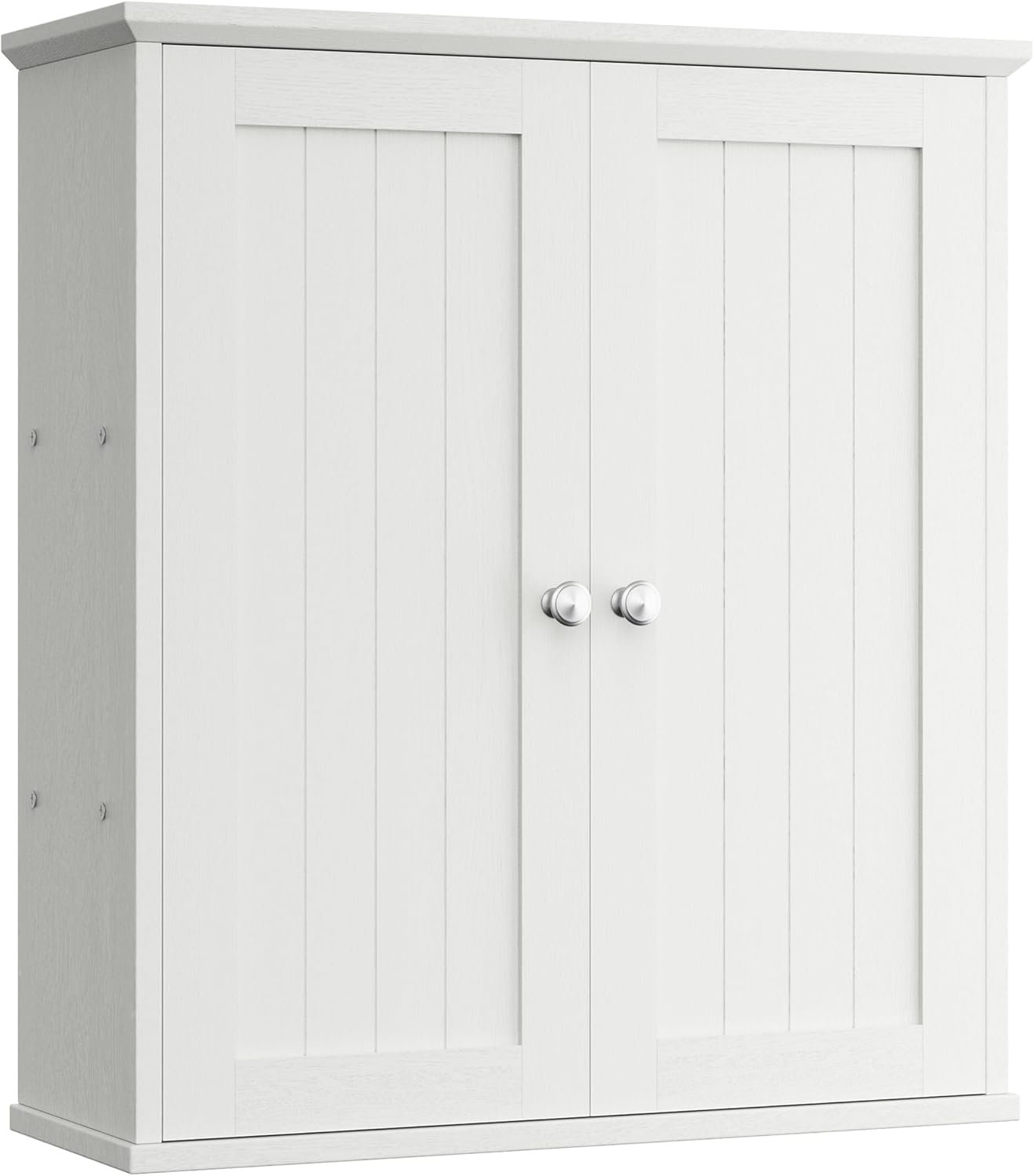 Shintenchi Bathroom Wall Medicine Cabinet, Over The Toilet Storage, White | Bathroom Storage Organizer Cupboard, with 2 Magnet Door and 3-Tier Shelves, Space Saving, Easy to Assemble & Clean