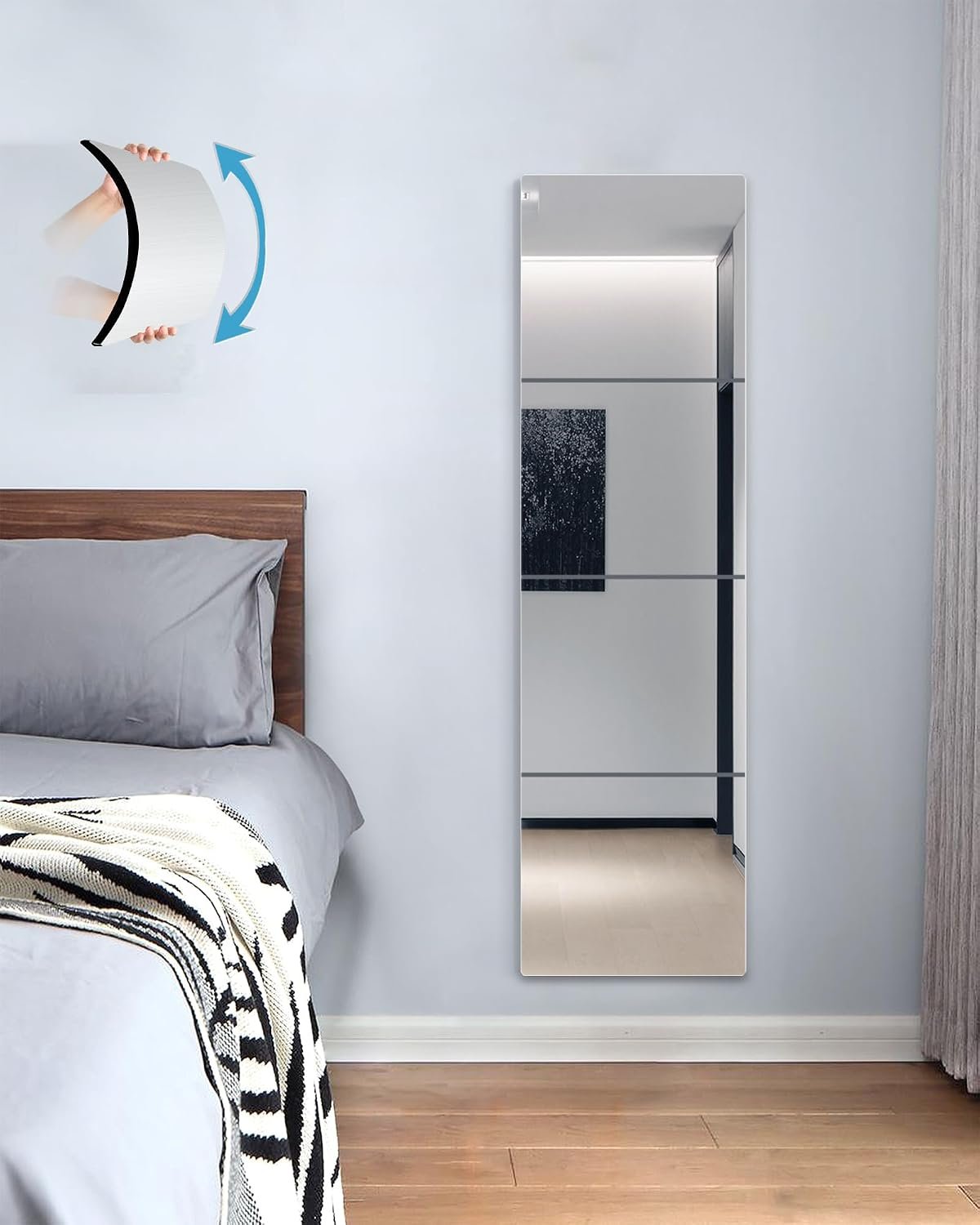 Wall Mirrors for Bedroom Door,Unbreakable Full Length Wall Mirrors Tiles,shatterproof Mirror for Kids 4 Pack 10″ x10,Workout for Home Gym Body,Closet Mirror Wall Home Gym