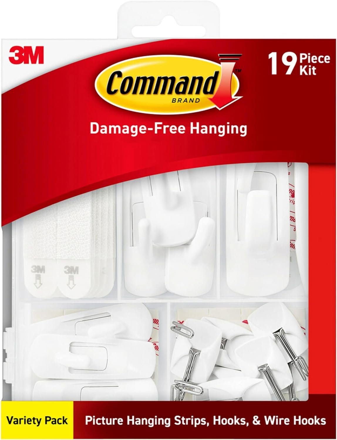 Command General Purpose Variety Kit, Hangs Up to 19 Items, Organize Damage-Free