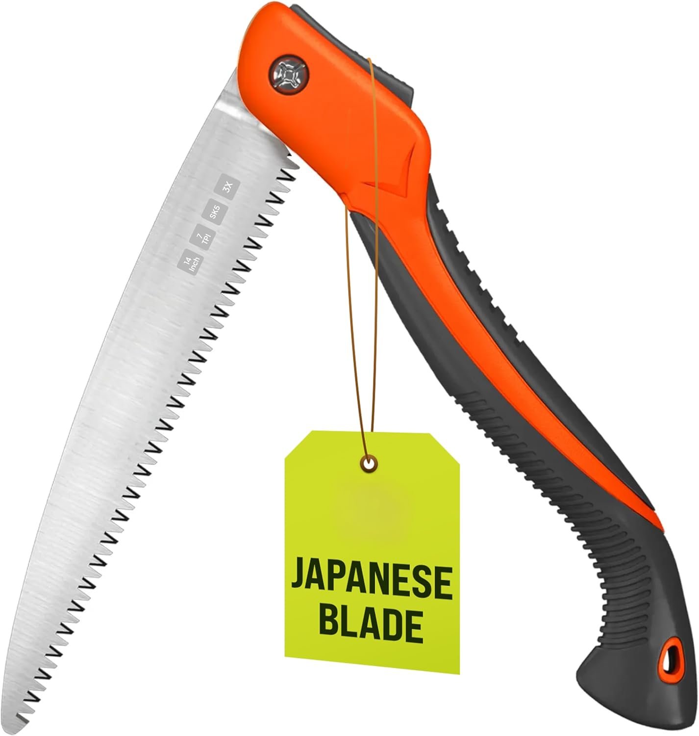 Folding Camping saw 11 Inch – Heavy Duty Pruning Saw with Triple-Cut SK5 Blade, 7 TPI Razor Teeth for Tree Trimming, Wood Cutting, Camping, Bushcraft, and Gardening