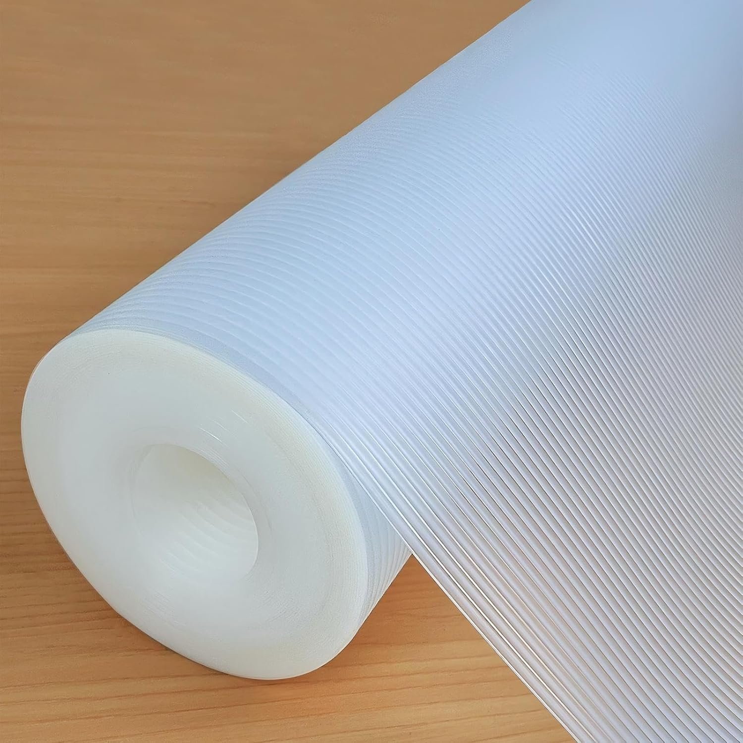 Hersvin Shelf Liners 24 in x 20 ft EVA Drawer Mats, Non-Adhesive Cupboard Protector, Kitchen Cabinet Lining Fridge Liner (Clear Stripe, 61x610cm)