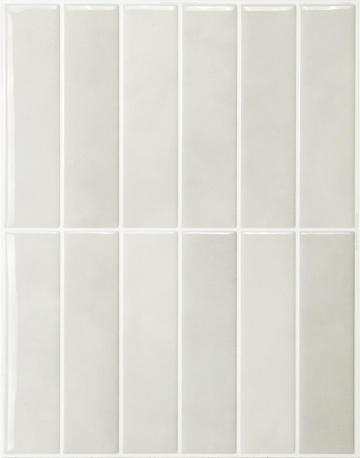 Smart Tiles Peel and Stick backsplash, Stacked White & Grey, 11.43″x9″ | Pack of 5 (3.5 sq ft), Glossy, Heat/Moisture Resistant, Low VOC, Kitchen/Bathroom, Renter Friendly, Made in Canada