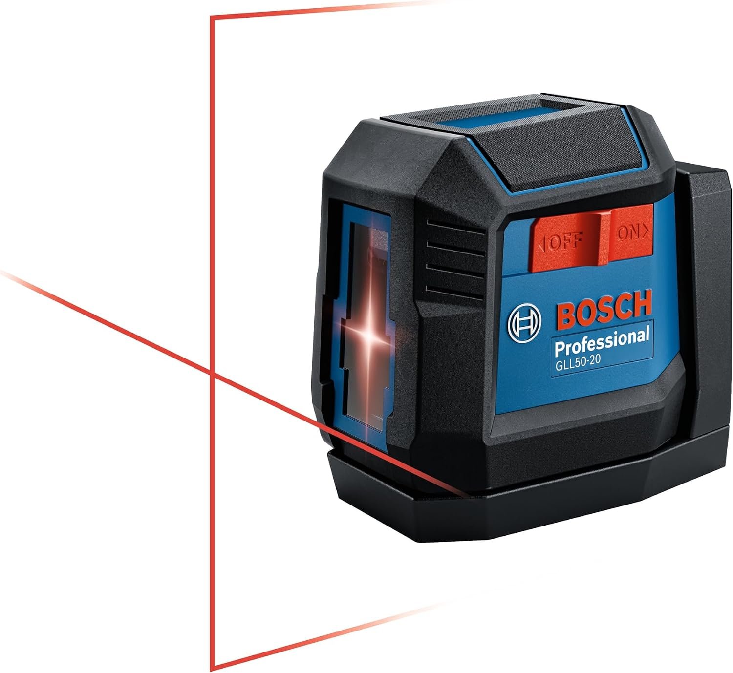BOSCH GLL50-20 50 Ft Self-Leveling Cross-Line Laser, Includes Integrated Magnetic Mount & 2 AA Batteries | Integrated Magnetic Mount & 2 AA Batteries