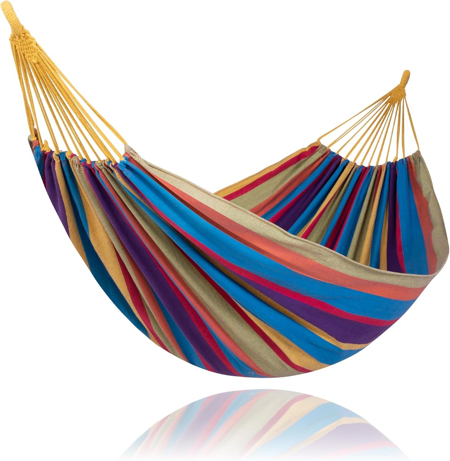 Outdoor Double Hammock, Portable Tree Colorful Hammock, Colorful Stripes | Outdoor Double Hammock