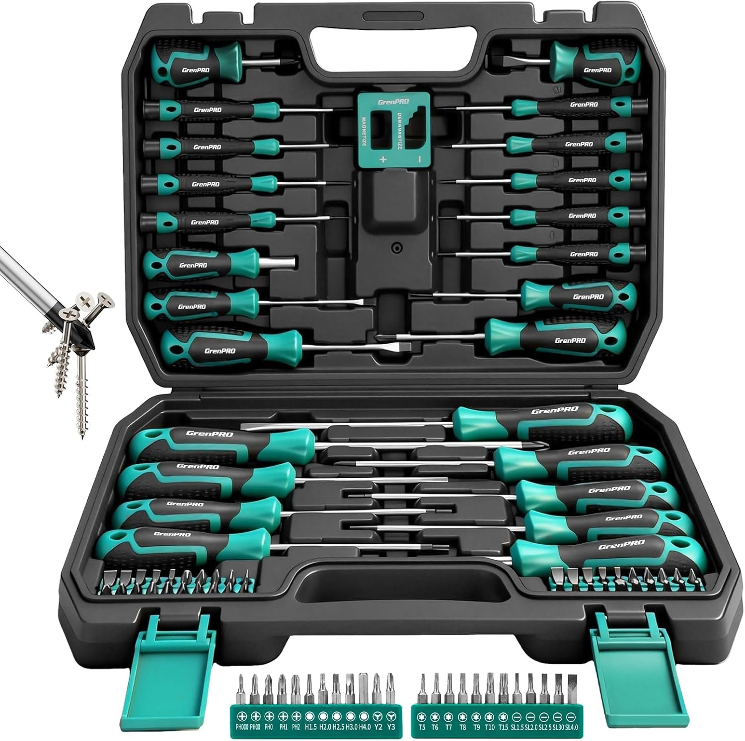 GRENPRO Screwdriver Set Precision 90pcs, S2 Alloy Steel Small Screwdriver Set, Torx Screwdriver Sets with Sturdy Tool Box, Includes Slotted Phillips Torx Tool Kit