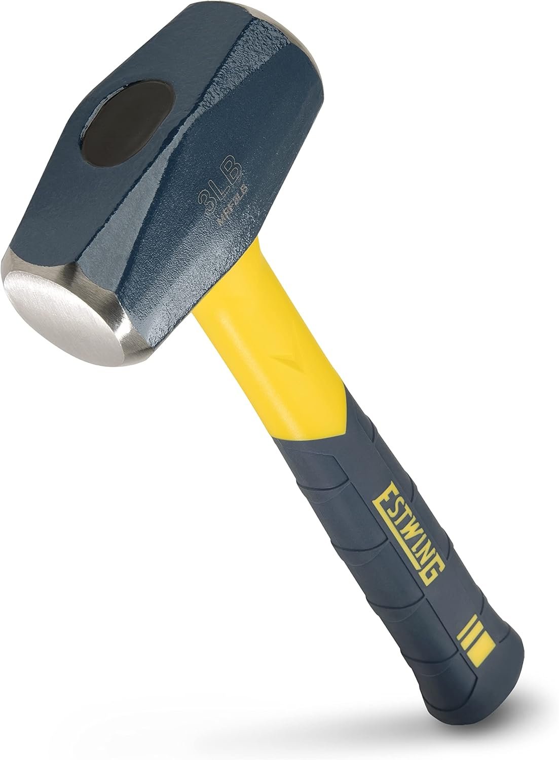ESTWING Sure Strike Drilling/Crack Hammer – 3-Pound USA Made Sledge with Fiberglass Handle & No-Slip Cushion Grip – MRF3LB | Forged Steel Head, The Right Size For The Job, Versatility On The Job, Non-Slip Fiberglass Handle,