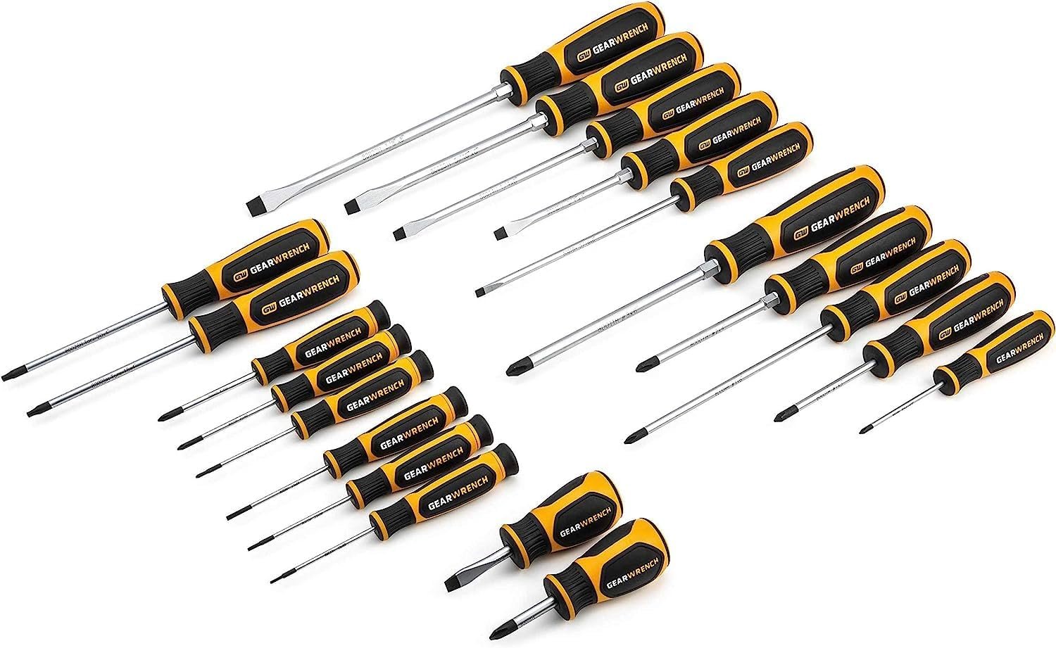 GEARWRENCH 20 Pc. Phillips/Slotted/Torx Dual Material Screwdriver Set – 80066H