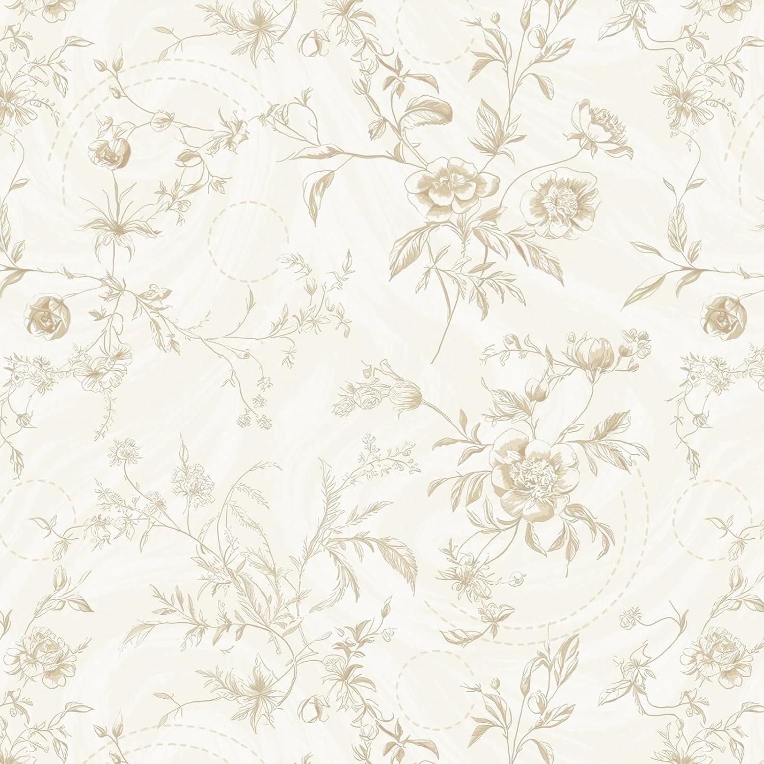 Ismoon Peel and Stick Wallpaper Floral Vintage Stick on Wall Paper Beige French Textured Contact Paper for Cabinet Removable Self Adhesive Wallpaper Vinyl Roll Shelf Deco, 17.3×78.7in