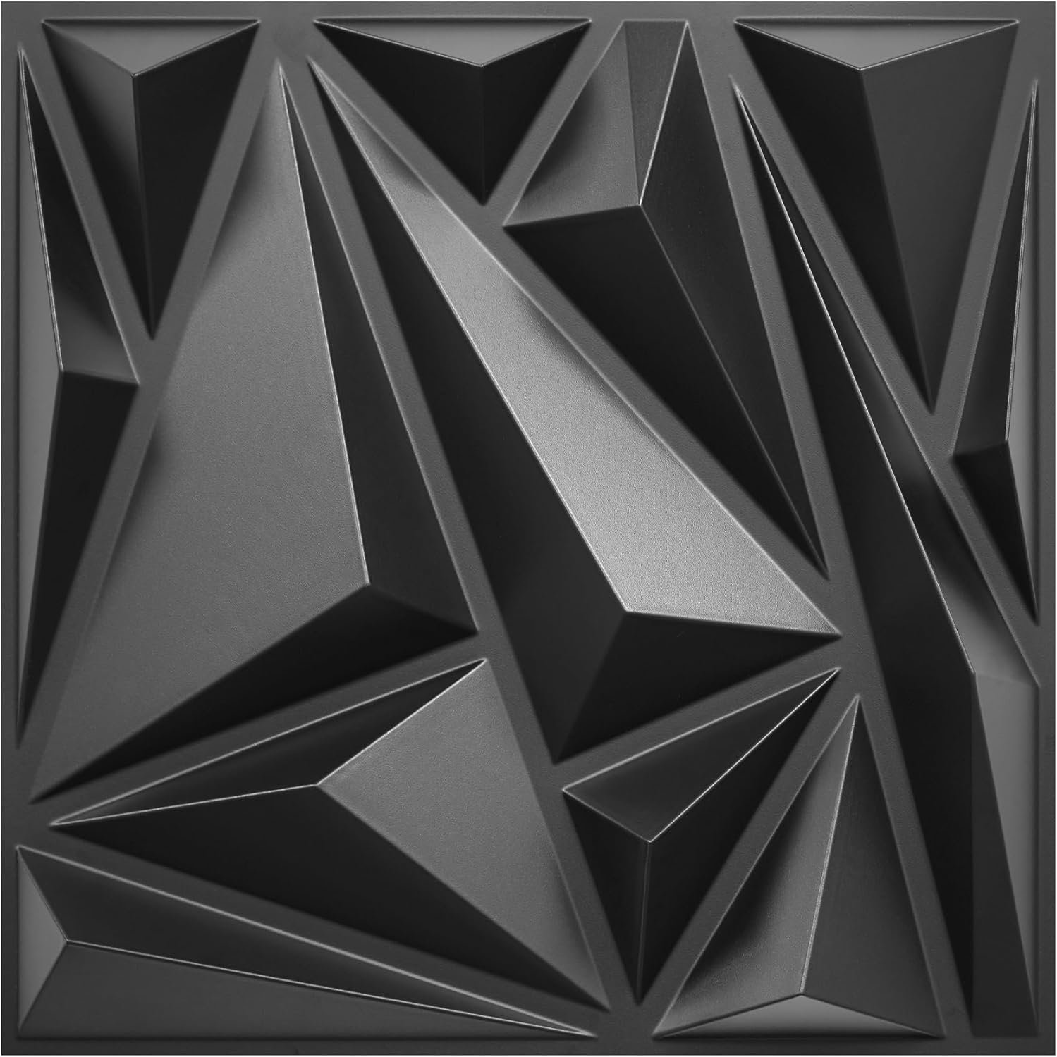 STICKGOO 33 Pack 3D Wall Panels for Interior Wall Decor, Black Diamond Design Accent Wall Decor, 12”x12” Modern Wall Panels for Gaming Room Bedroom TV Background