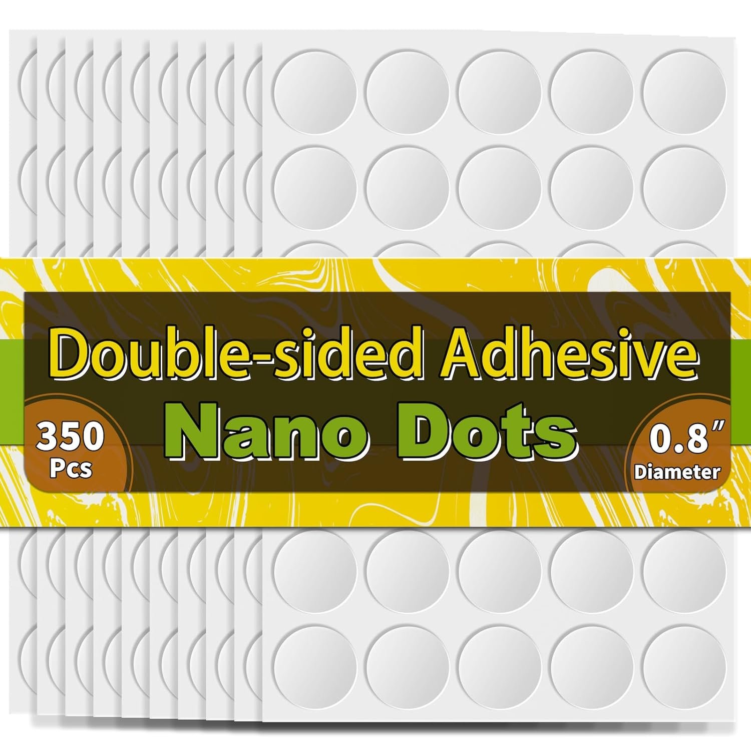 Piteno® 350Pcs Double Sided Adhesive Dots, 0.8″ Clear Removable Sticky Adhesive Mounting Putty, Waterproof No Trace Dots Adhesive Putty for Poster Picture Festival Decoration Museum (20mm)