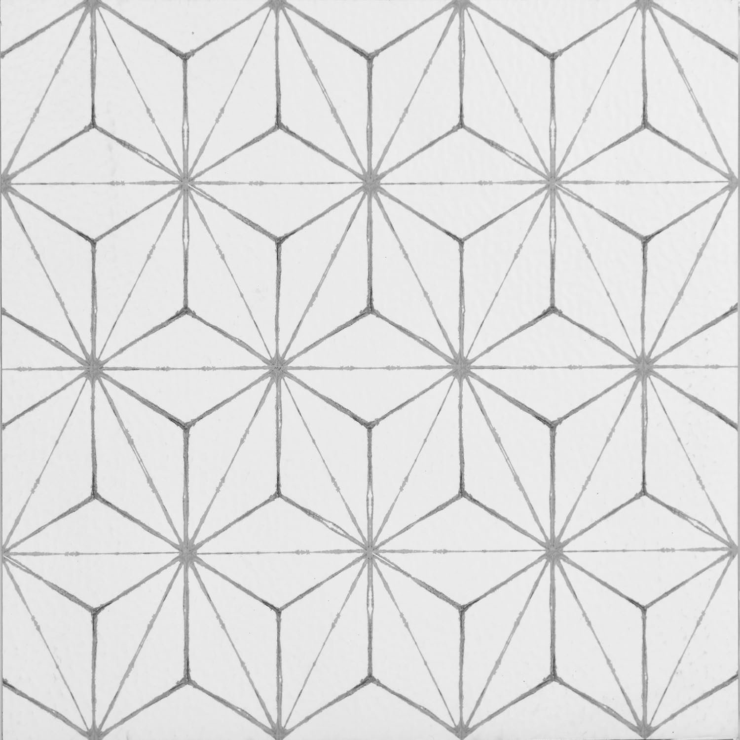 FloorPops FP2481 Kikko Peel Stick Floor Tiles, White & Off-White