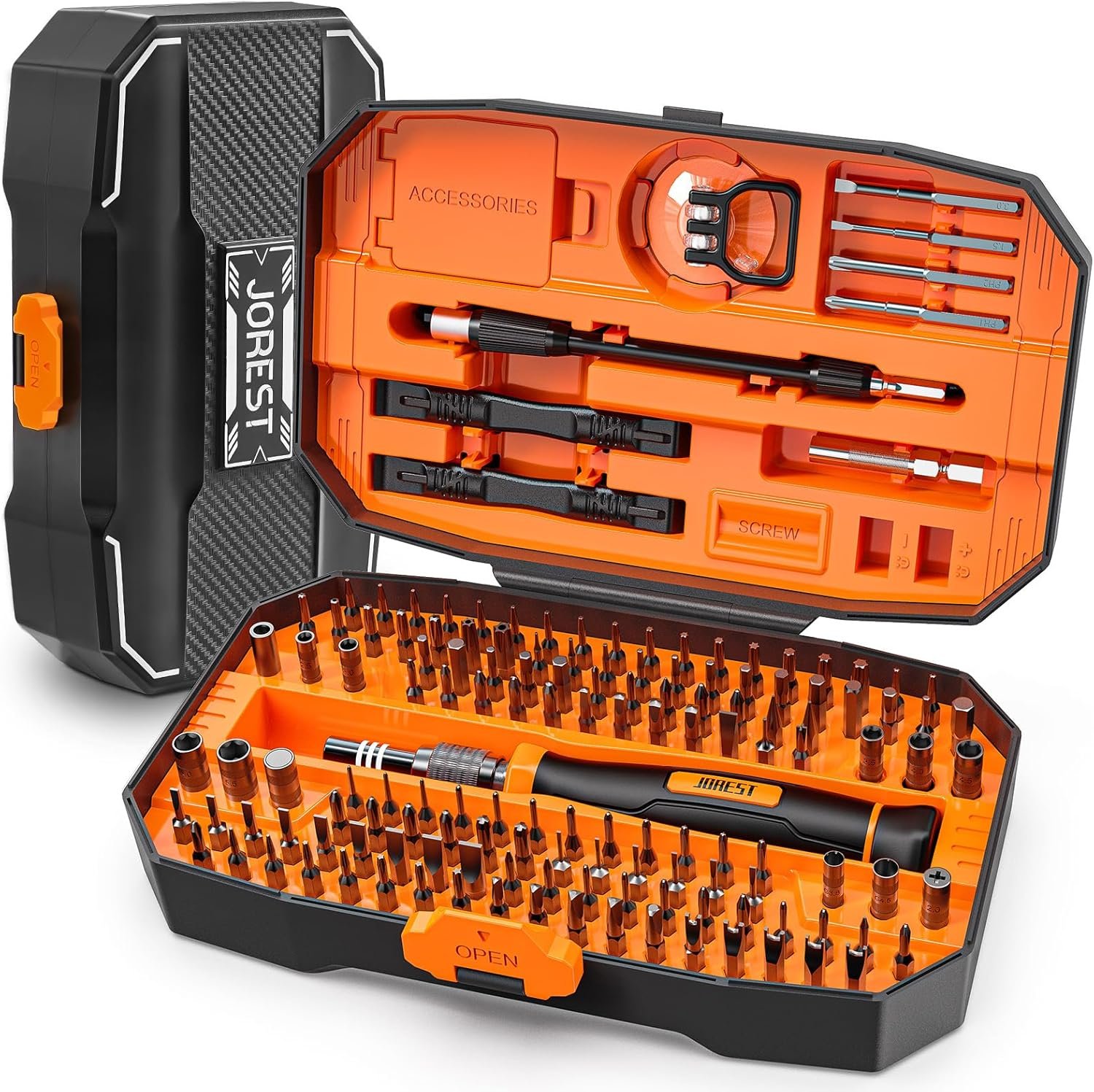 JOREST 152 in 1 Precision Screwdriver Set, Mini Screwdriver Tool Kit | Gifts for Men, Magentic Repair Tool for Macbook, Laptop, PC, PS5, iPhone, Xbox, RC, Jewelers, Watch, Glasses, Electronics