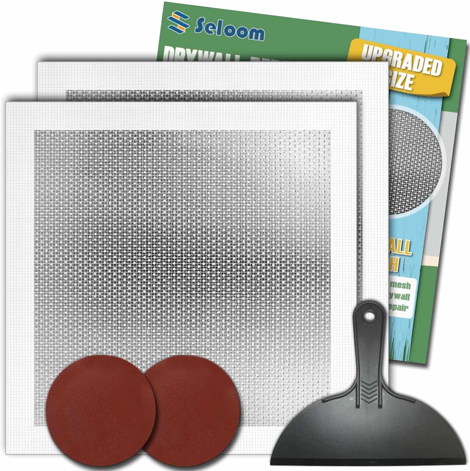 12 X 12 Inch Drywall Repair Kit – Heavy Duty Self-Adhesive Mesh Drywall Patch Kit for Large Holes, Quick & Easy Wall Patch Repair kit for Wall and Ceiling (Repair 5)