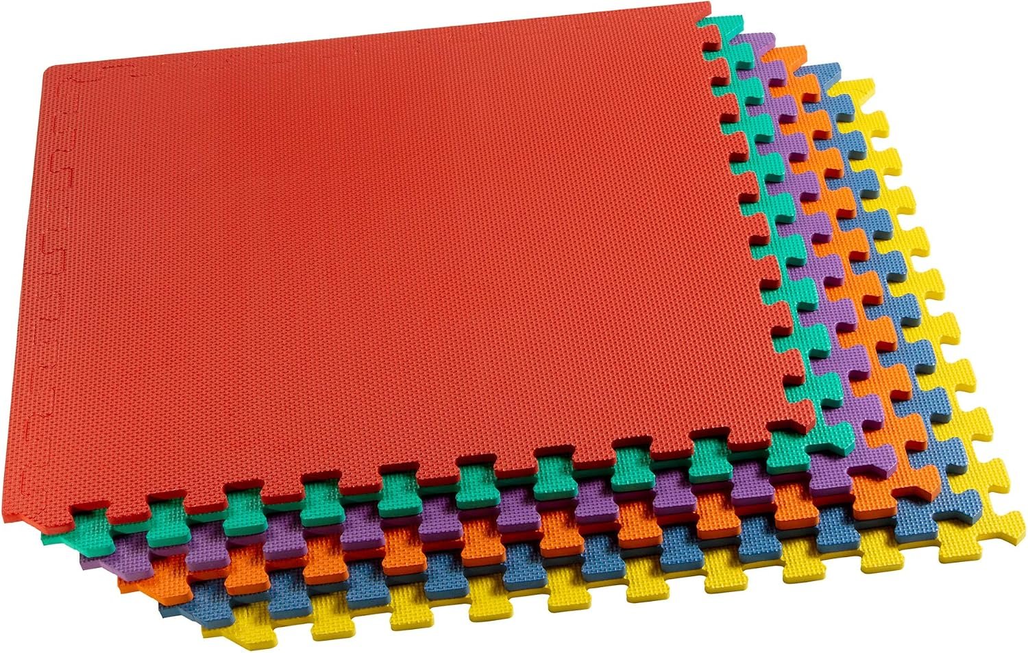 We Sell Mats 3/8″ Thick Multipurpose EVA Foam Exercise Floor Mat, Interlocking Tiles, Anti-Fatigue for Home or Gym