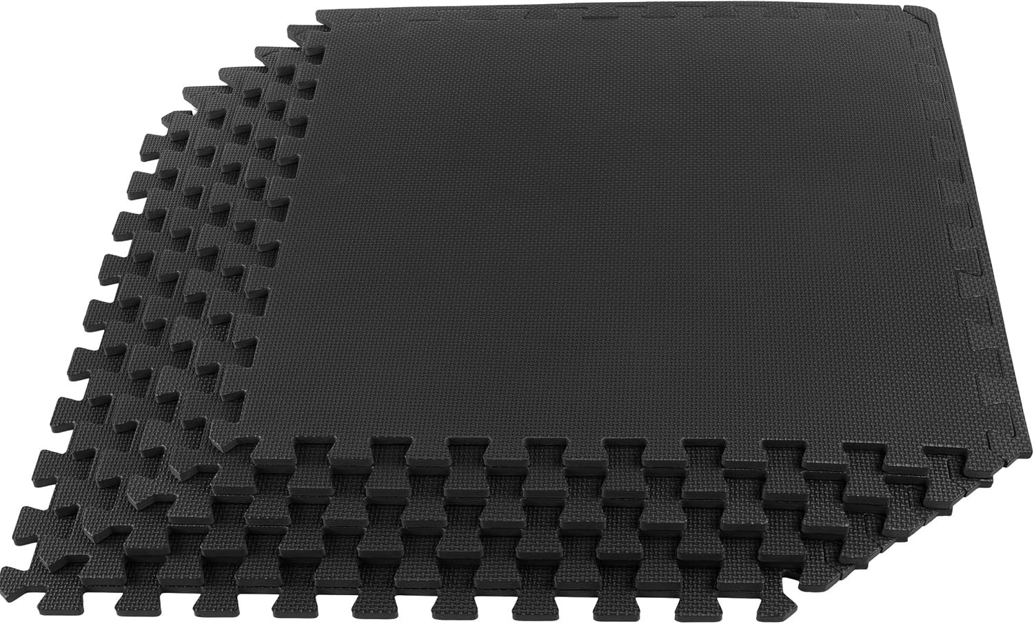 Stalwart EVA Foam Mat Tiles, Black, 6-Pack | 24 SQ FT of Interlocking Padding for Garage, Playroom, or Gym Flooring – Workout Mat or Playmat