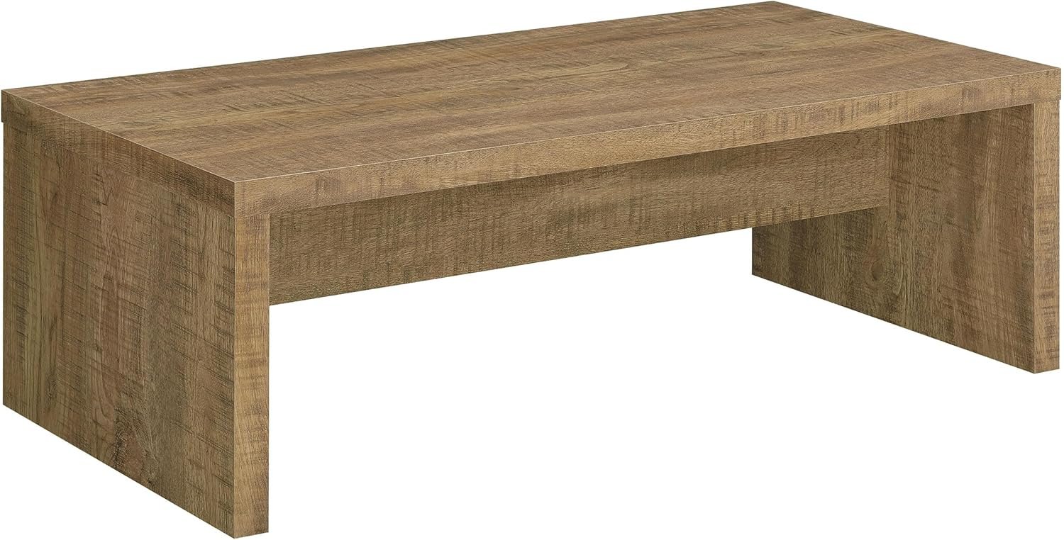 Coaster Home Furnishings Wooden Coffee Table w/ Side Panels & Center Brace, Mango Wood – Modern Rectangular Living Room and Bedroom Furniture for House and Apartment | Mango Wood Modern Rectangular Living Room and Bedroom Furniture for House and Apartment