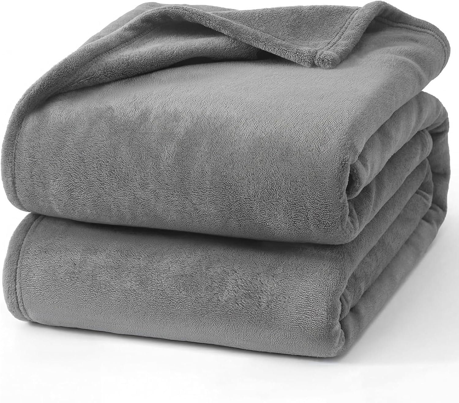 Hansleep Twin Grey Fleece Blanket, Soft Flannel Bed Blanket | Fuzzy Cozy Blanket 60 x 80 Inches, Multi-use for Bed, Sofa, Couch, Travel, Camping, All Season Warm Lightweight Cover