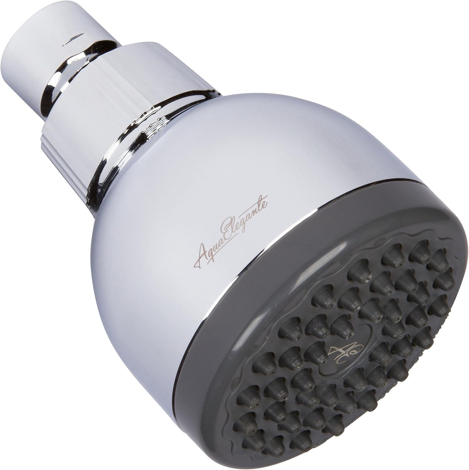 Aqua Elegante High Pressure Shower Head – 2.5 GPM – Polished Chrome | Best 3 Inch Wall Mount Bathroom Showerhead For Boosting Low Flow With Anti-Clog Nozzles, Adjustable Brass Ball Joint