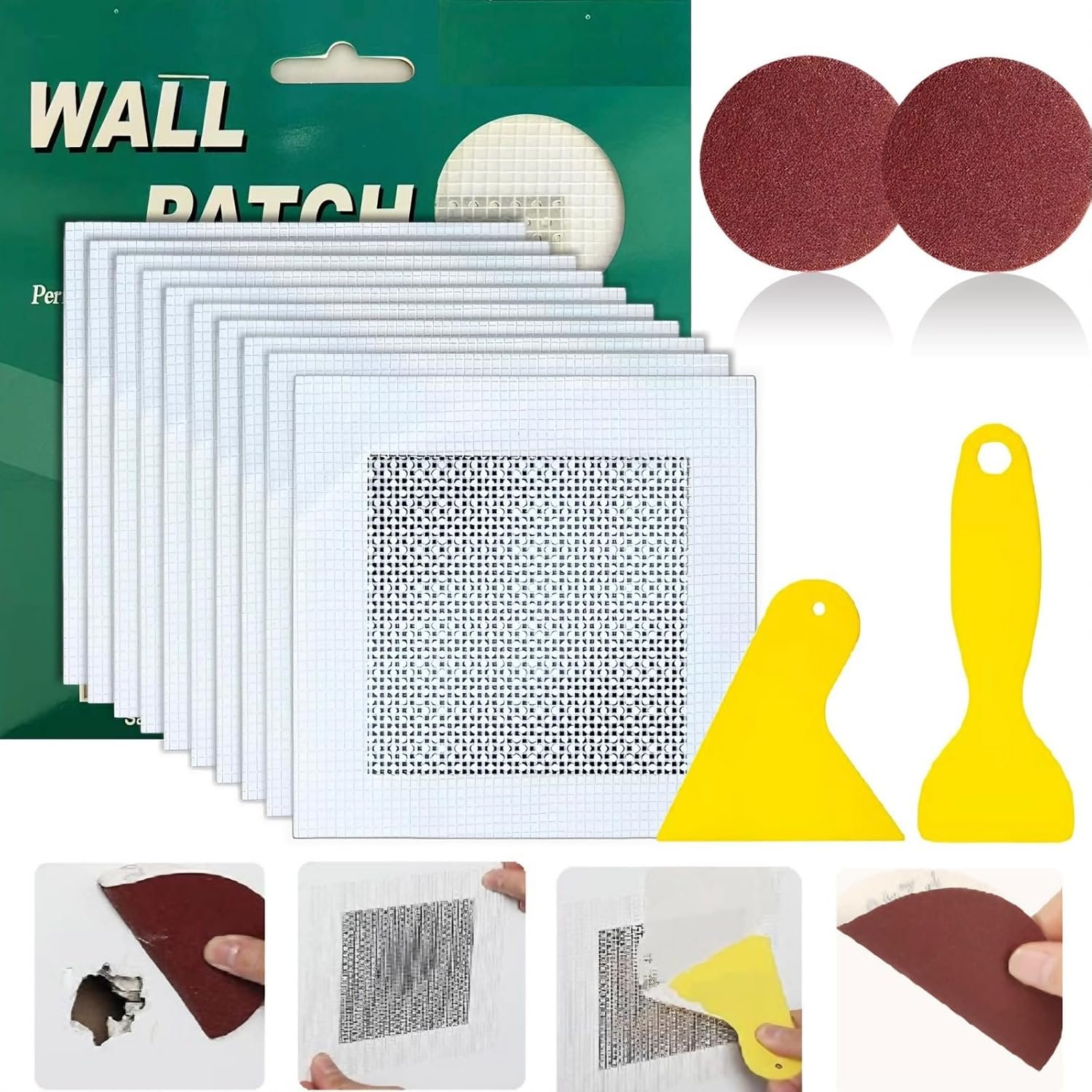 Drywall Repairs Patch Kit, Wall Patch Repair Kit, Drywall Hole Repair Patch | 14 Pack Drywall Repair Kit, 2″ Drywall Patch Wall Repair Patch Small Hole Patch Repair for Drywall Dry Wall Hole Repair Patch