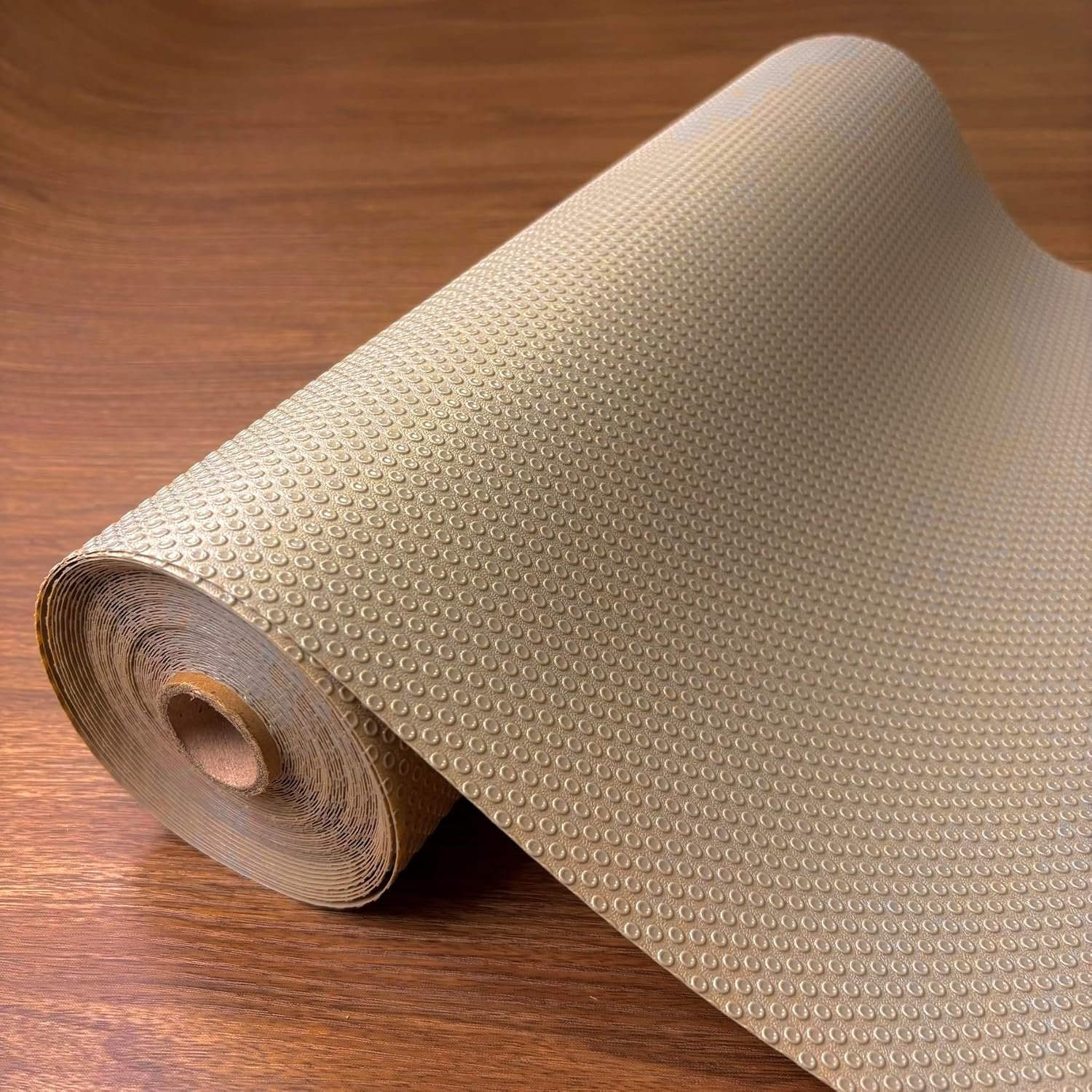 EVALAND Shelf Liners for Kitchen Cabinets Non-Adhesive 17.7″ x 33 FT Beige Drawer Liner Non Slip, Washable Cabinet Liner, Waterproof Shelf Liners for Cabinets, Refrigerator Bathroom Pantry – Thickened