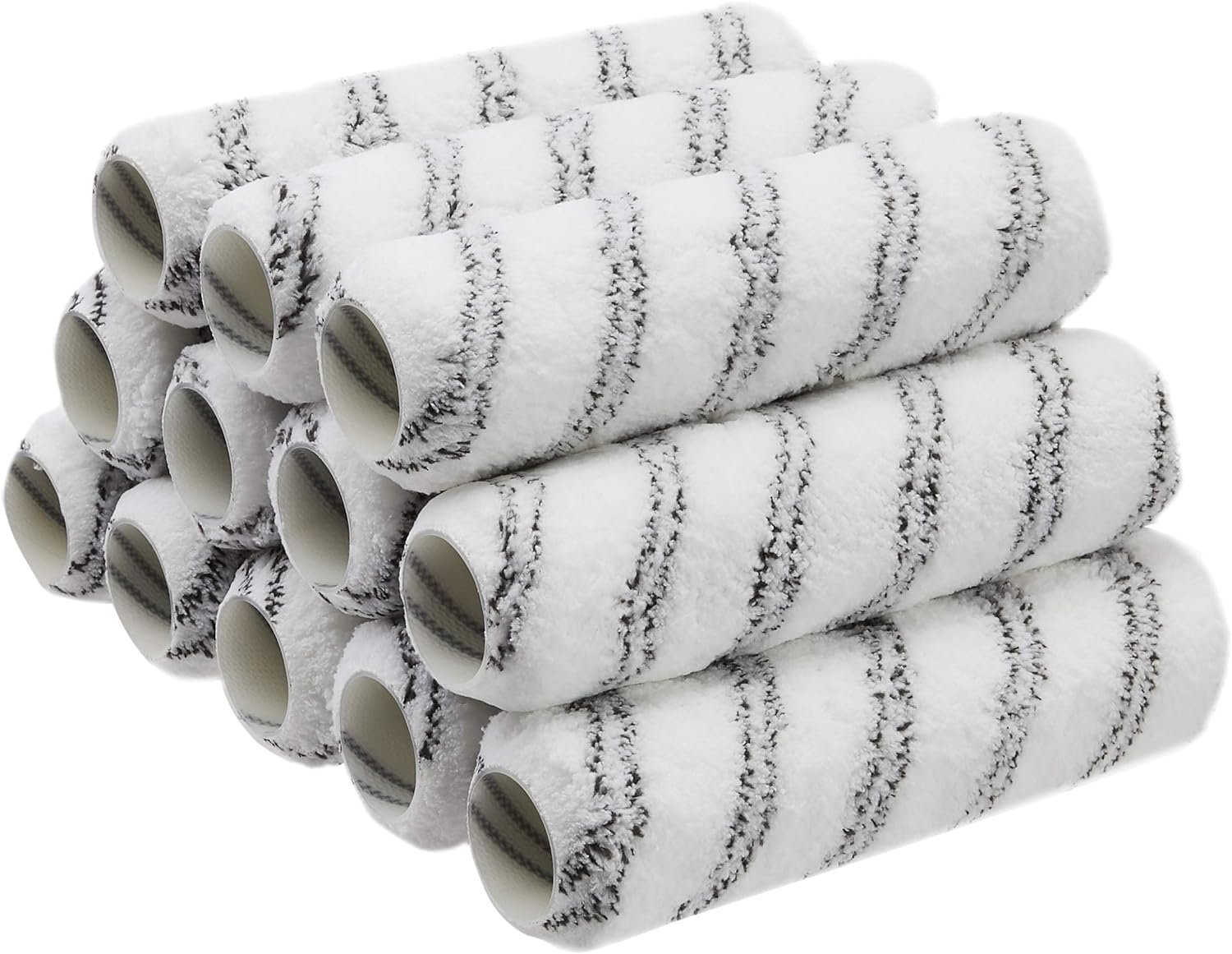 Amazon Basics Microfiber Paint Roller Covers for Painting Walls, Ceilings and House, Smooth Finish, Washable, 9″ x 3/8″, 12-Pack