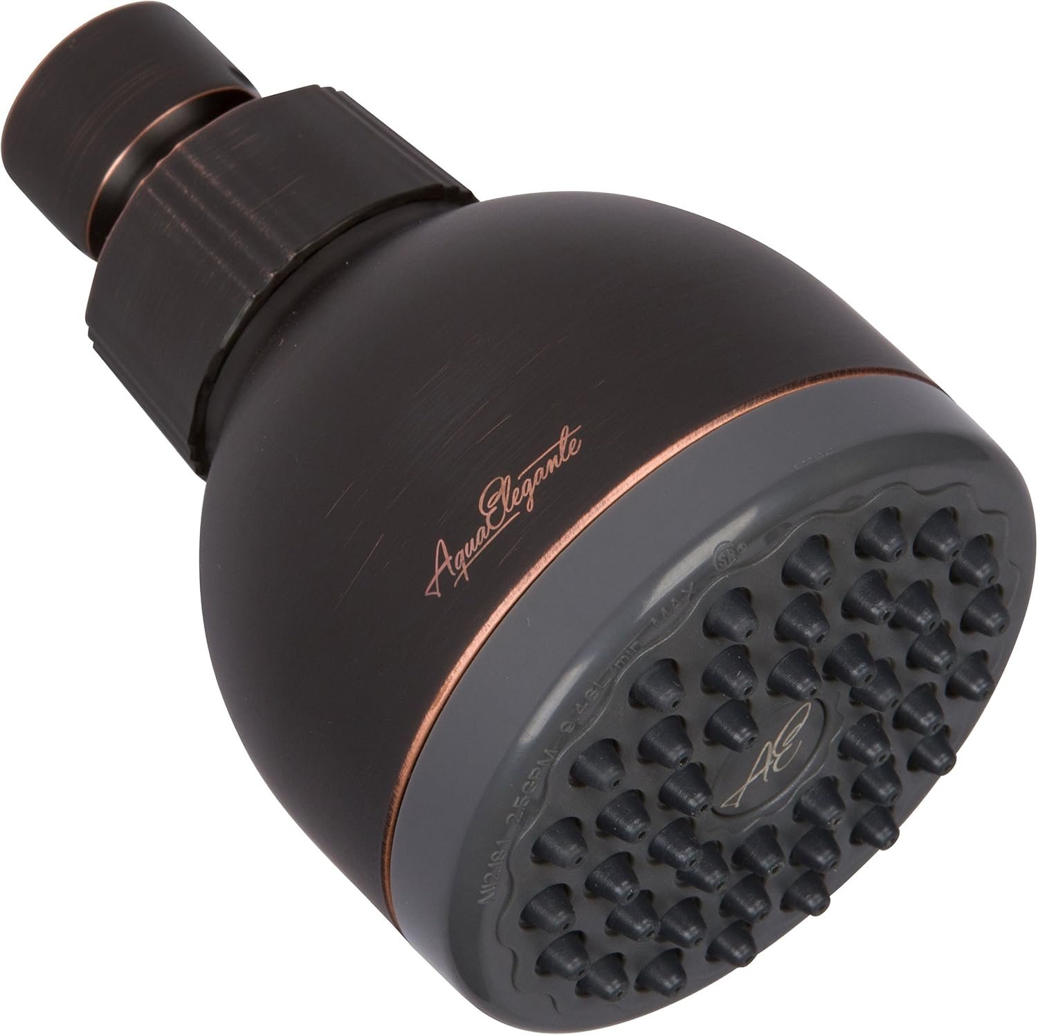 High Pressure Shower Head – 2.5 GPM – Oil-Rubbed Bronze | Best 3 Inch Wall Mount Bathroom Showerhead For Boosting Low Flow With Anti-Clog Nozzles, Adjustable Brass Ball Joint