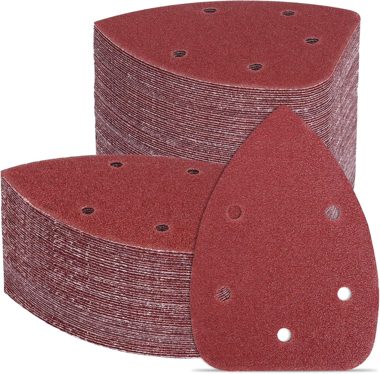 150pcs Mouse Detail Sander Sandpaper Assorted Grits | Hook and loop sanding pads 40 80 120 180 240 grit, detail sander sheets for woodworking and DIY